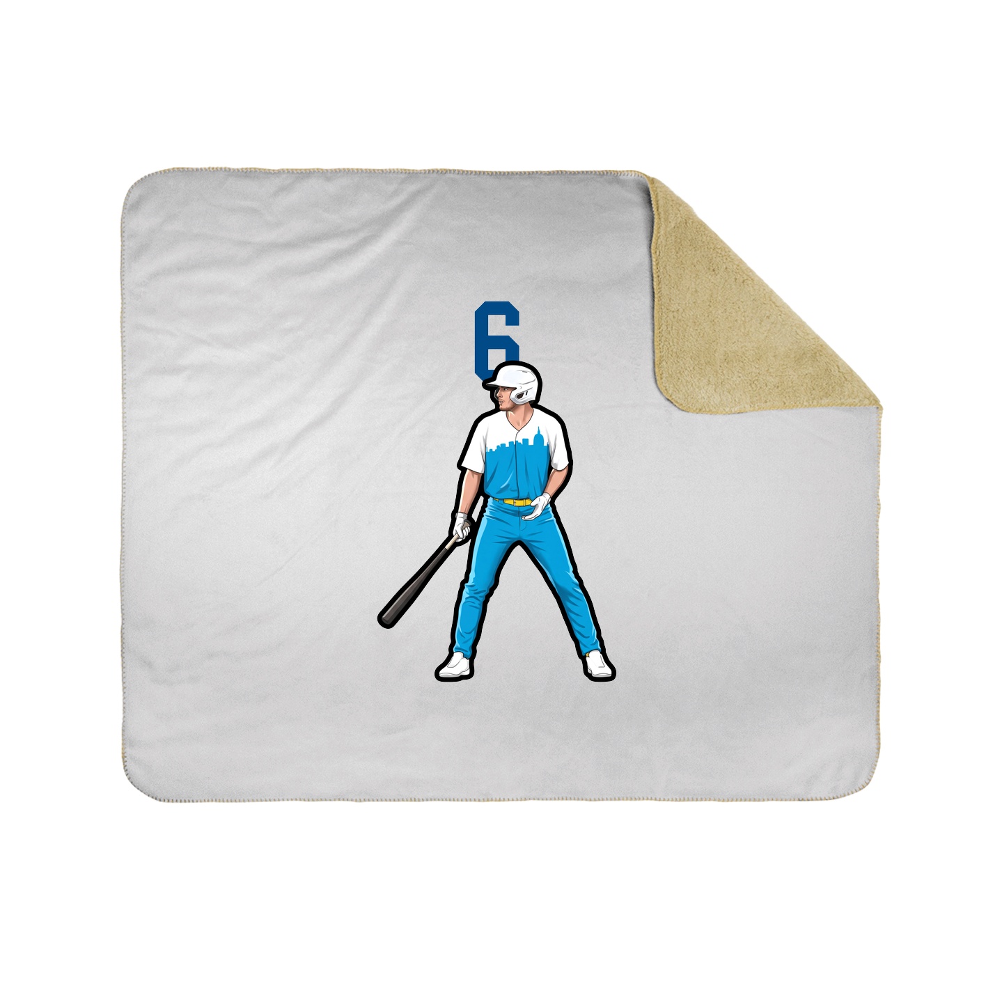 Throw Blanket — Number Top in White