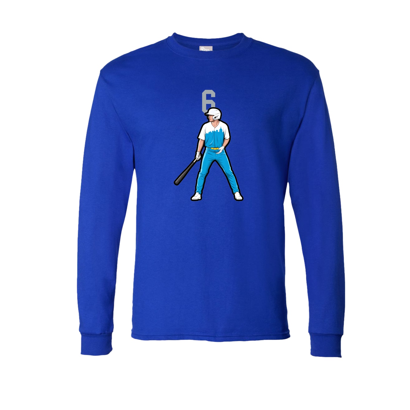 Long Sleeve Tee — Number Top in Royal