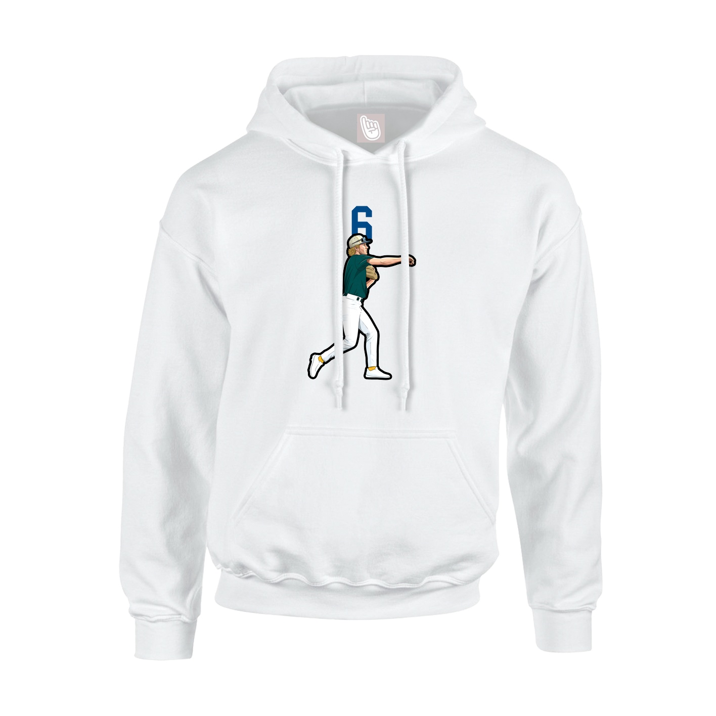 Hoodie — Number Top in White
