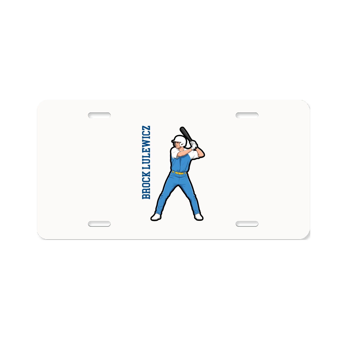 License Plate — Name Vertical in Classic