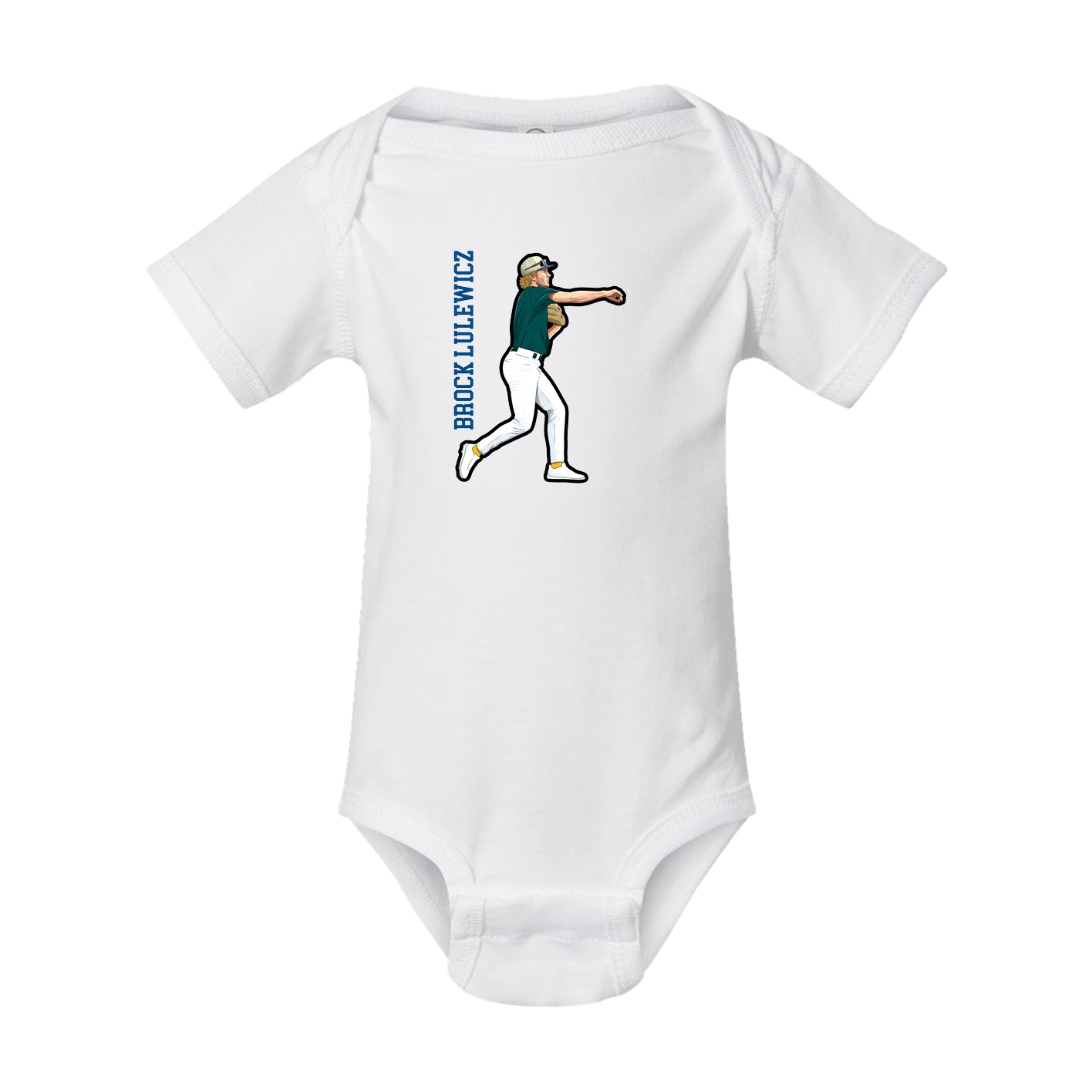 Baby Onesie — Name Vertical in White