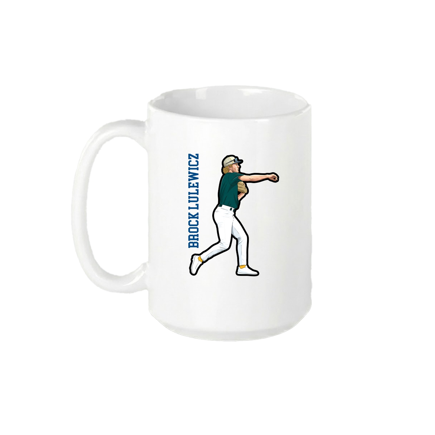15oz Coffee Mug — Name Vertical in White