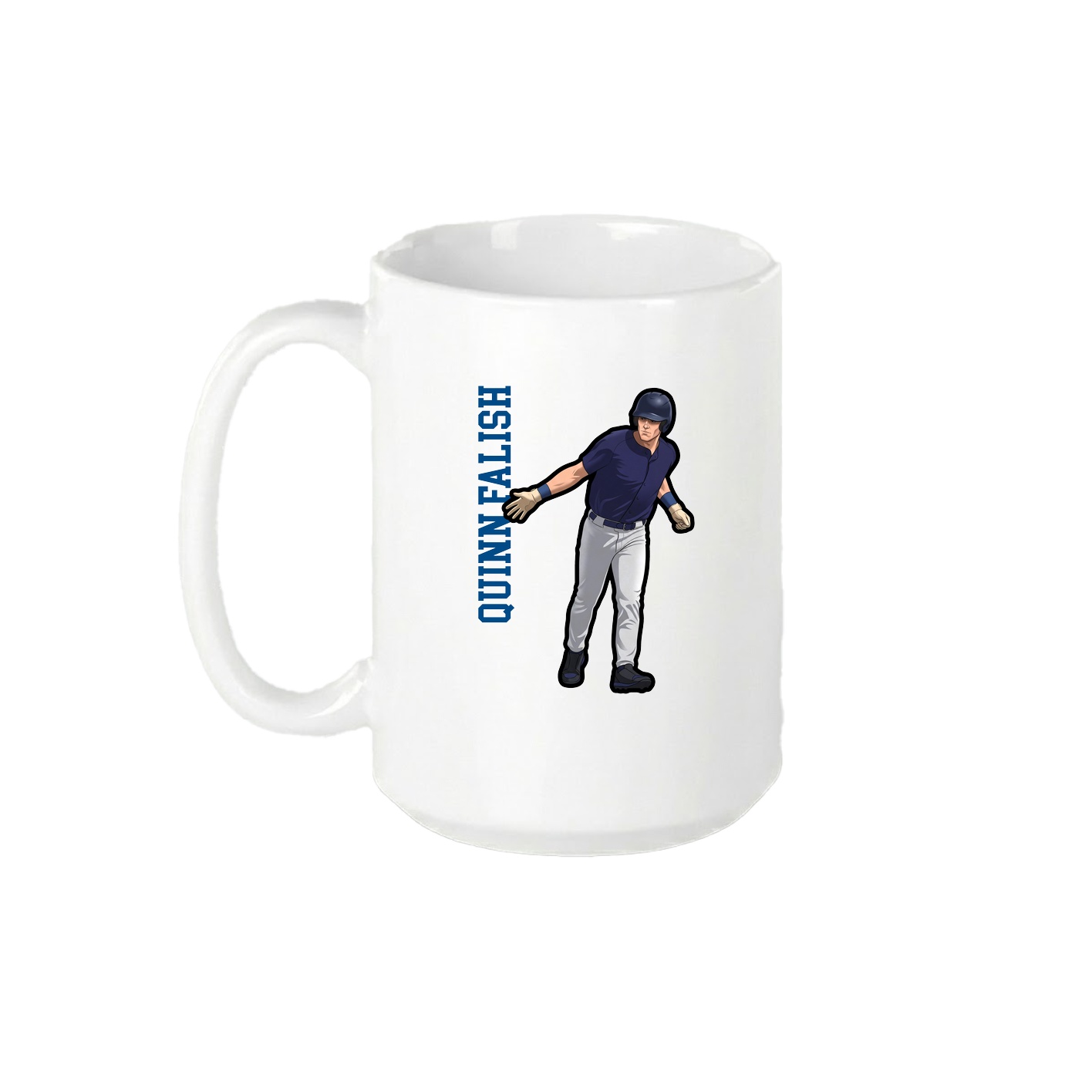 15oz Coffee Mug — Name Vertical in White
