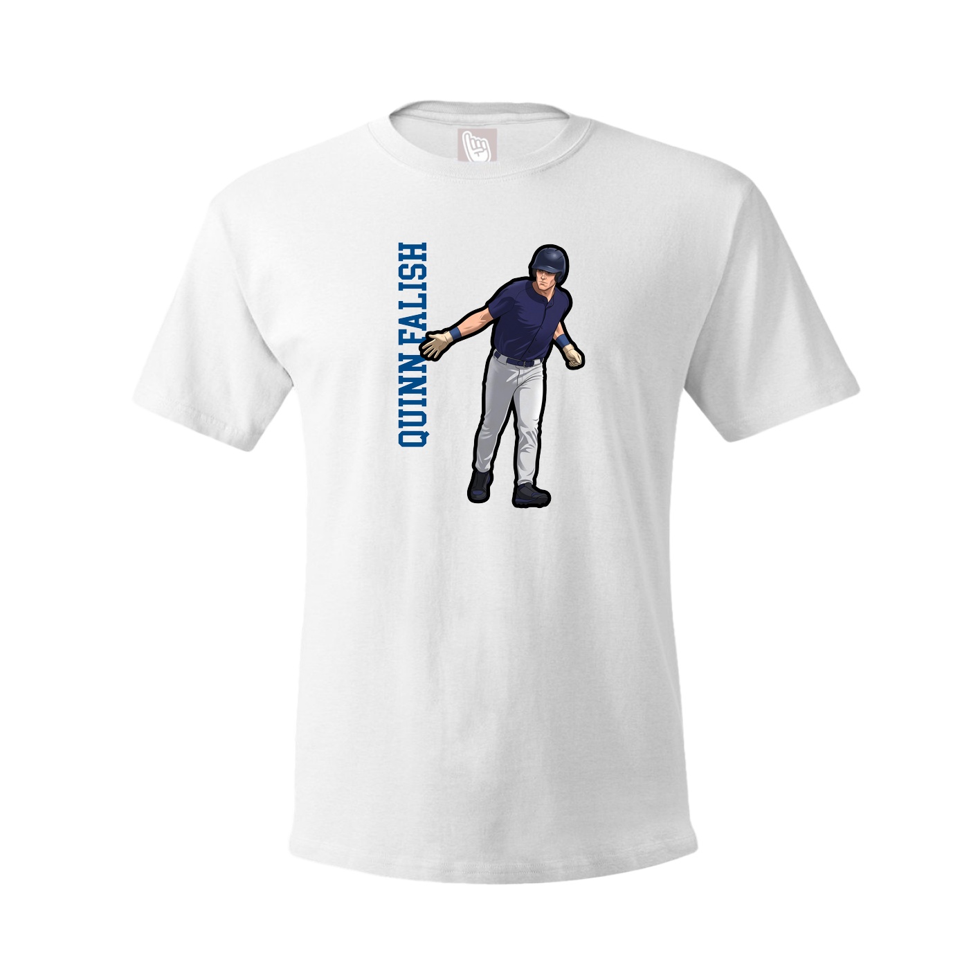 Youth Tee — Name Vertical in White