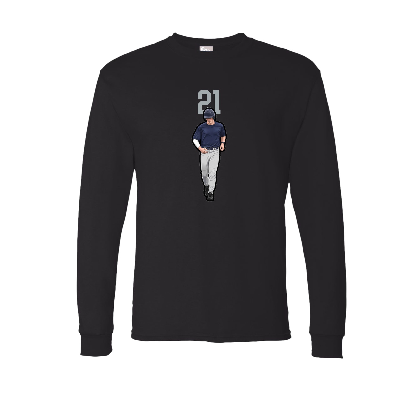 Long Sleeve Tee — Number Top in Black