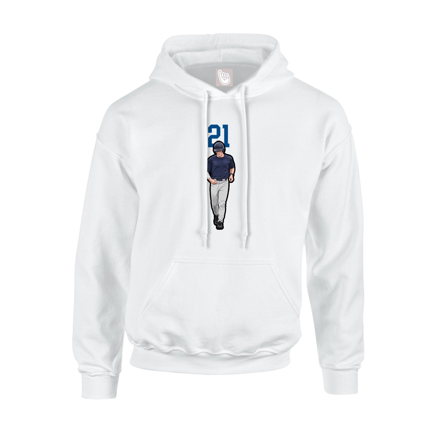 Youth Hoodie — Number Top in White