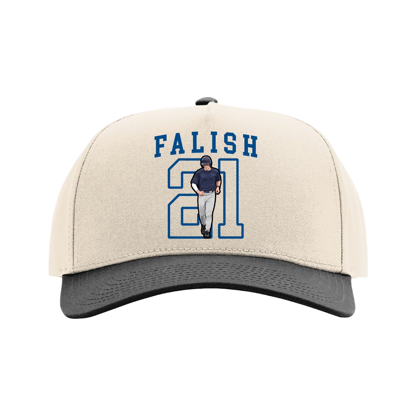Full Fabric Five-Panel Champ Cap — Shirsey in Cream/Black