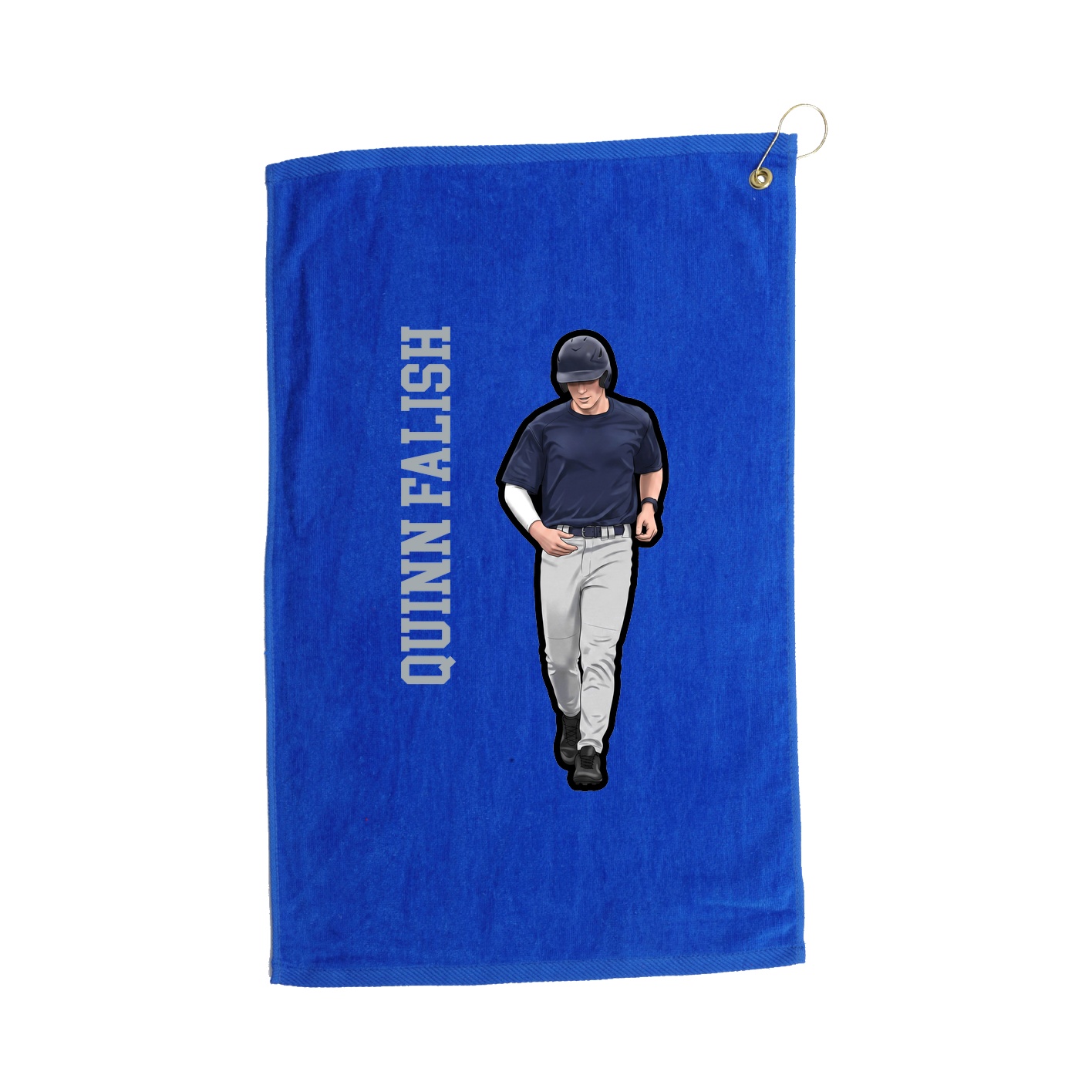 Golf Towel — Name Vertical in Royal