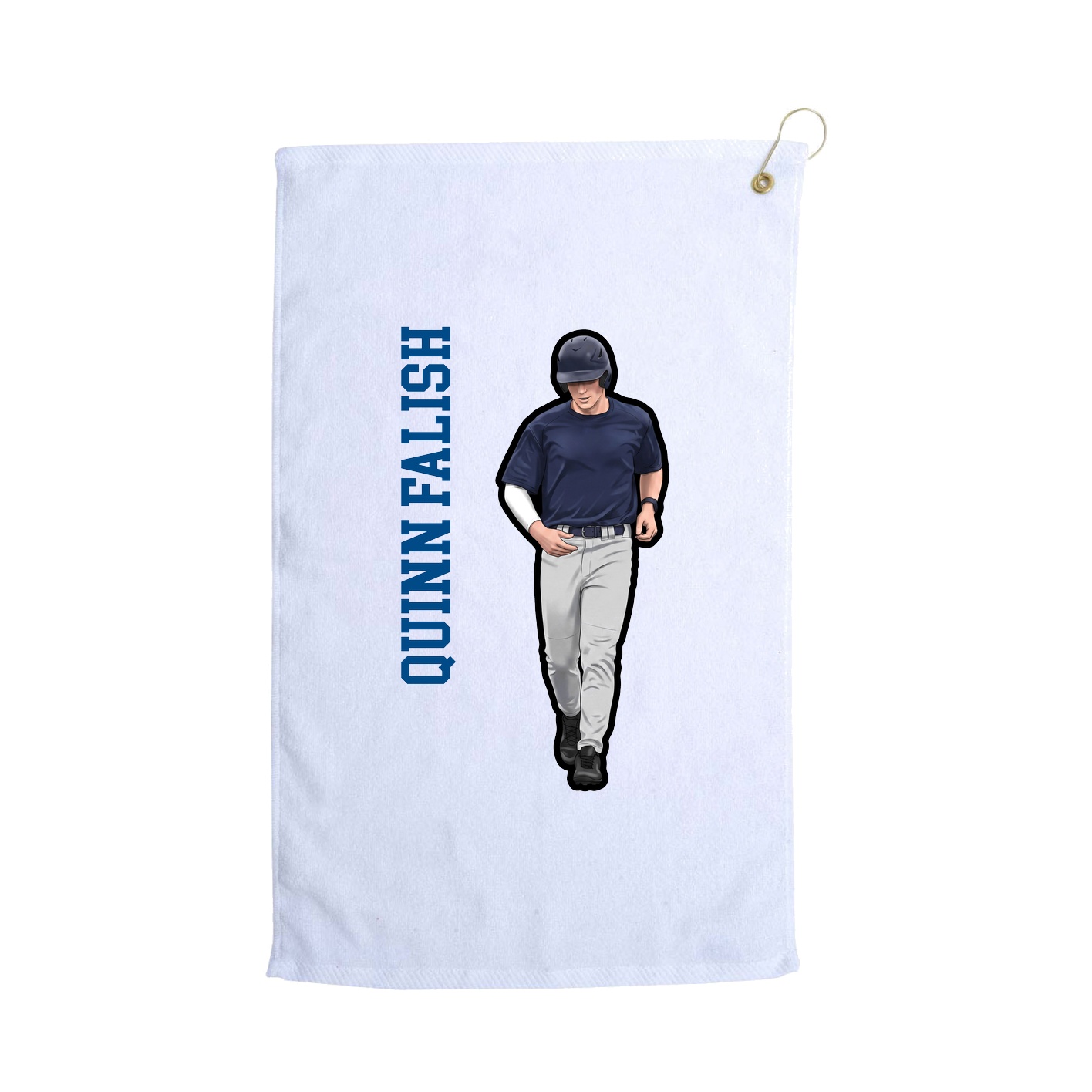 Golf Towel — Name Vertical in White