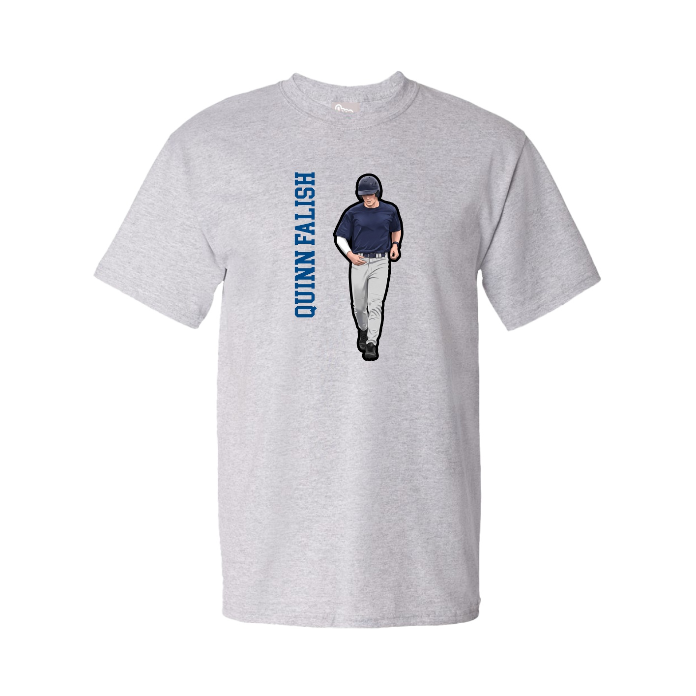 Tee — Name Vertical in Grey