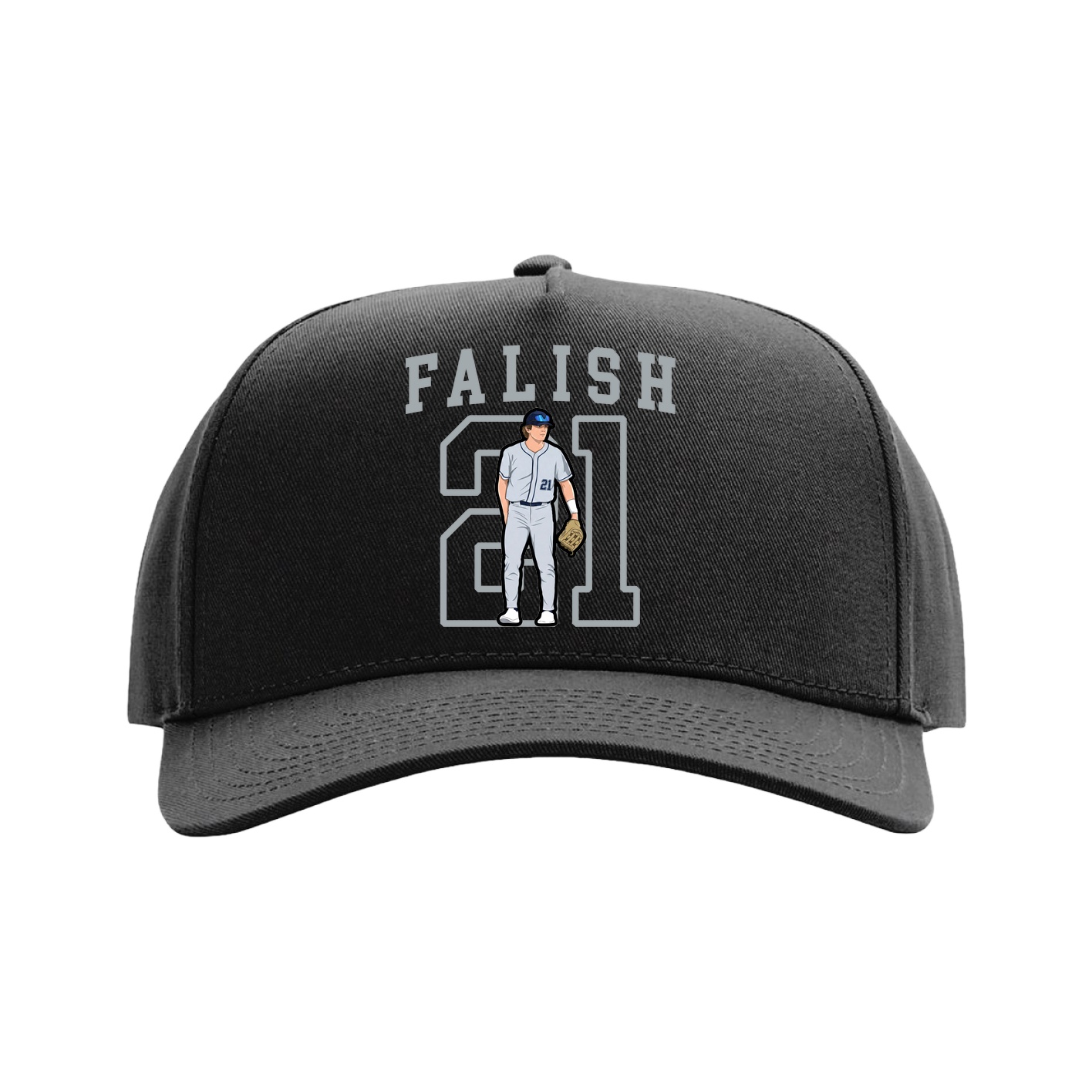 Full Fabric Five-Panel Champ Cap — Shirsey in Black