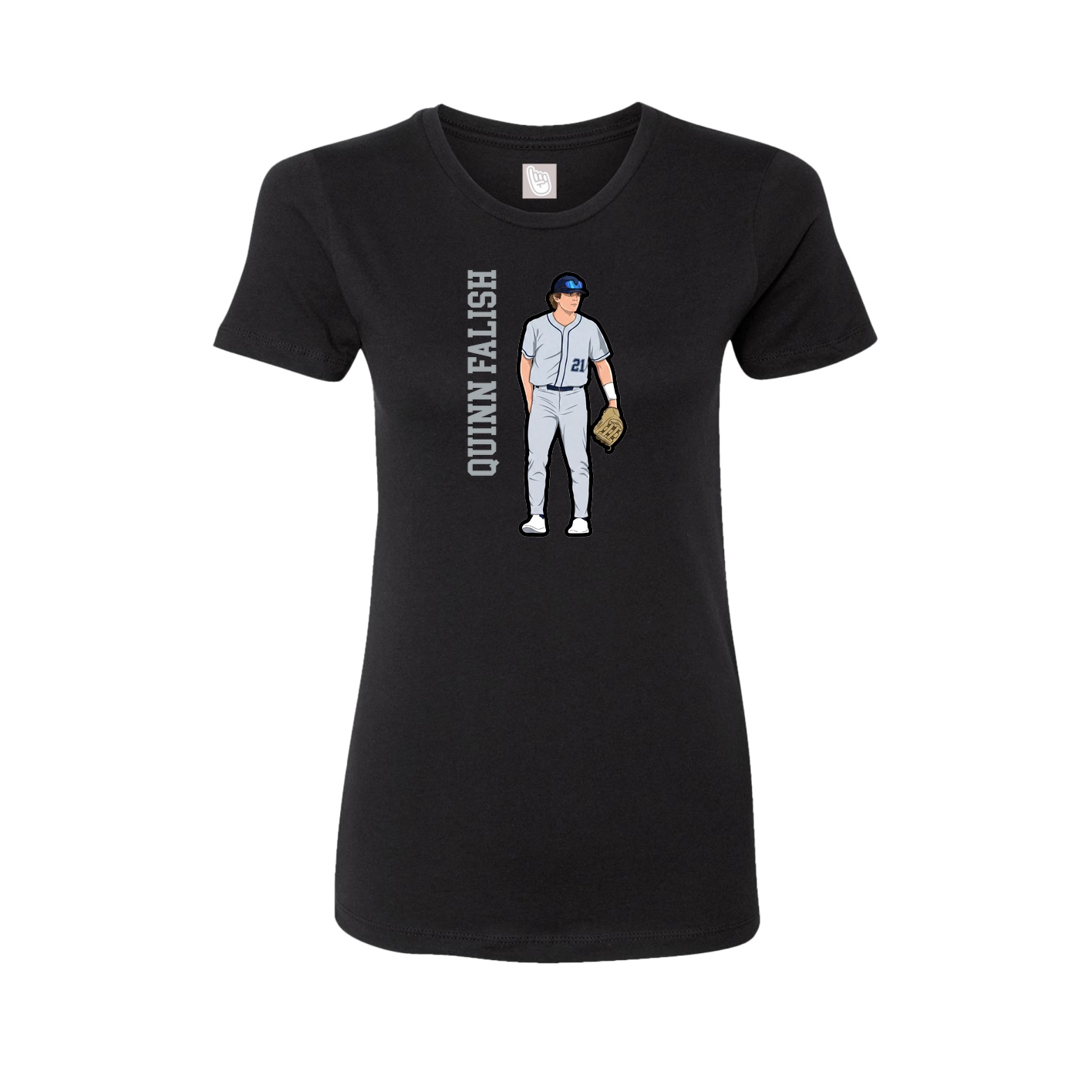 Womens Tee — Name Vertical in Black