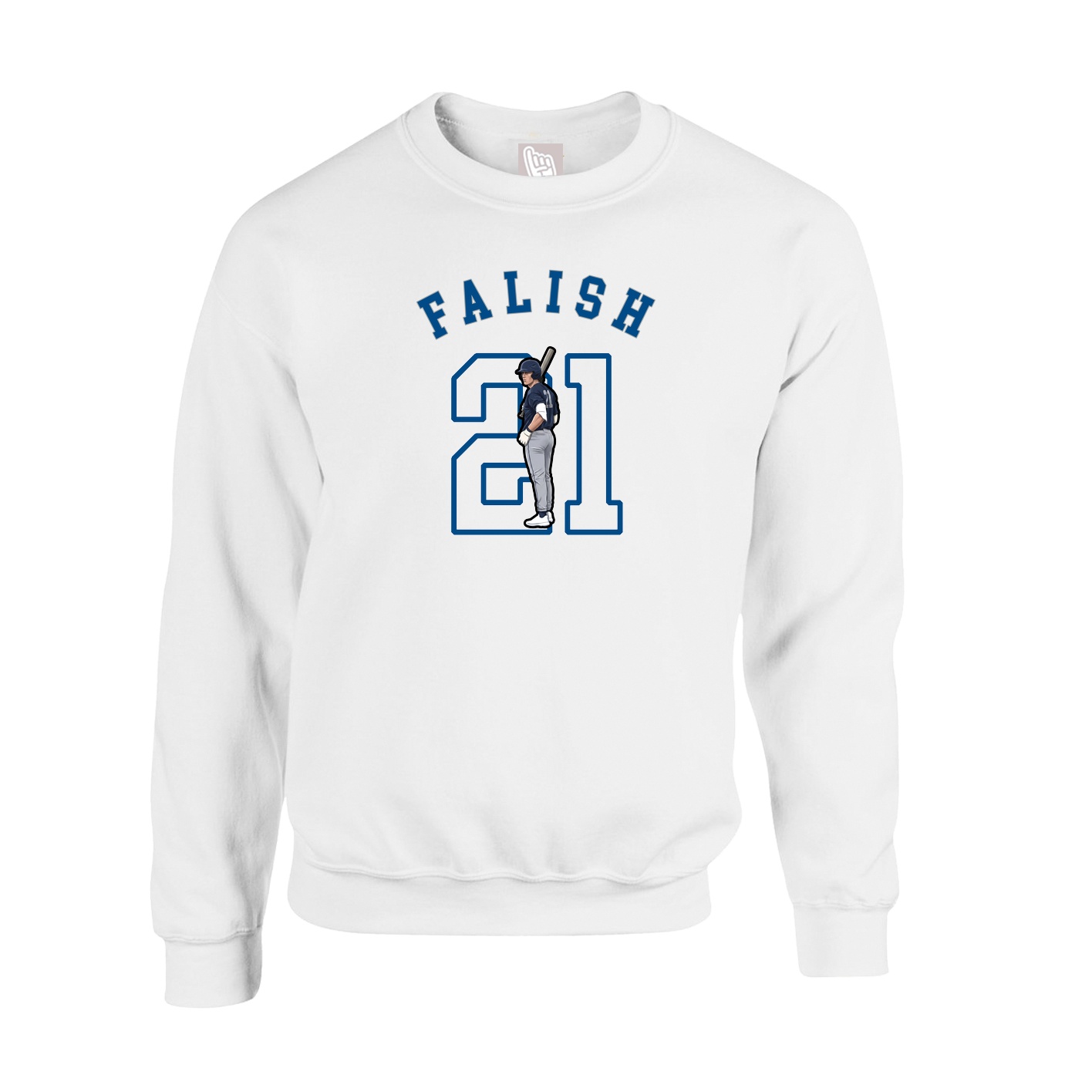 Fleece Crew — Shirsey Arch in White