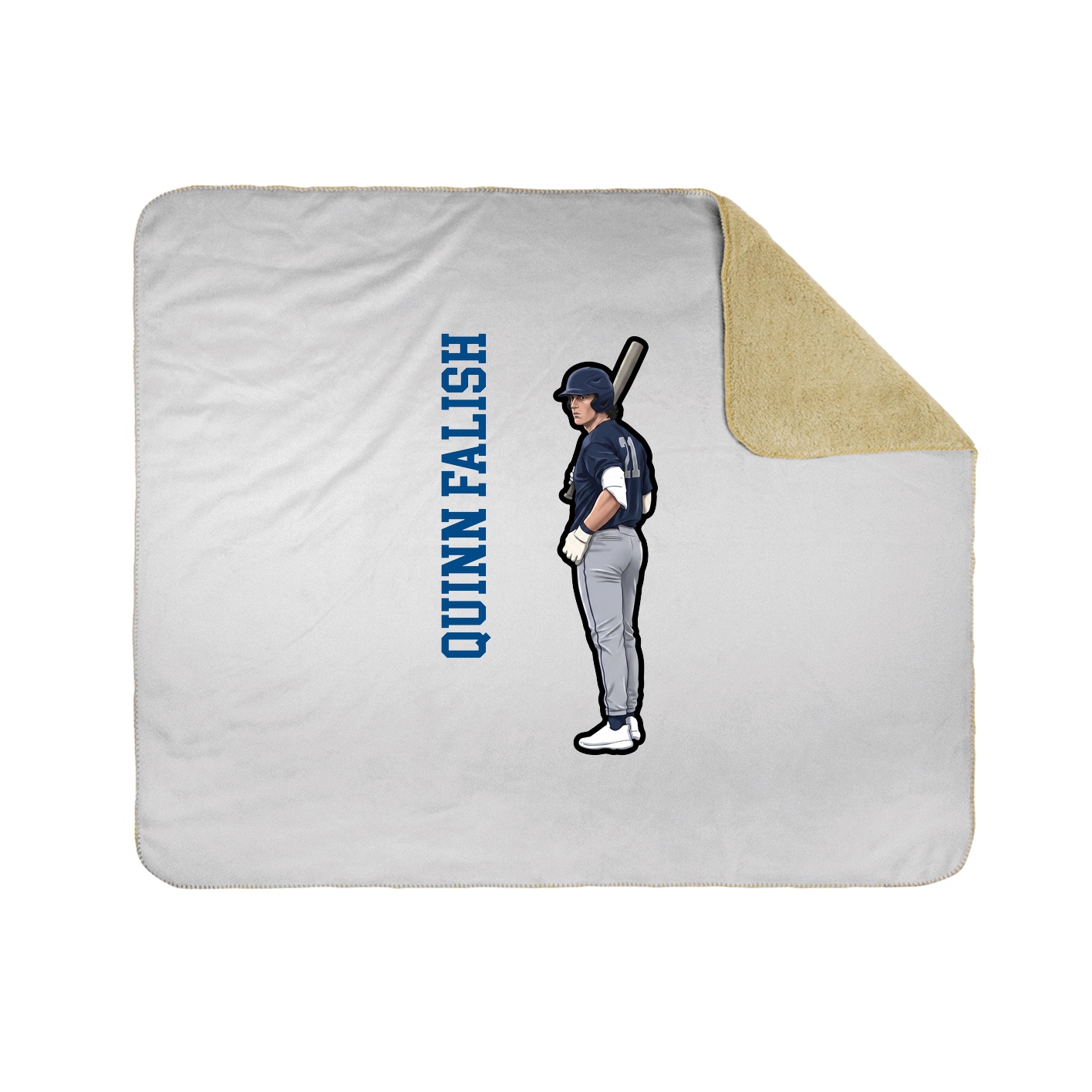 Throw Blanket — Name Vertical in White