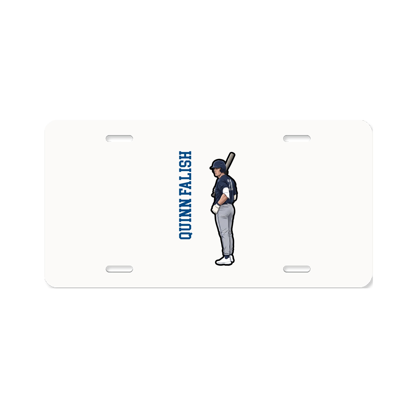 License Plate — Name Vertical in Classic