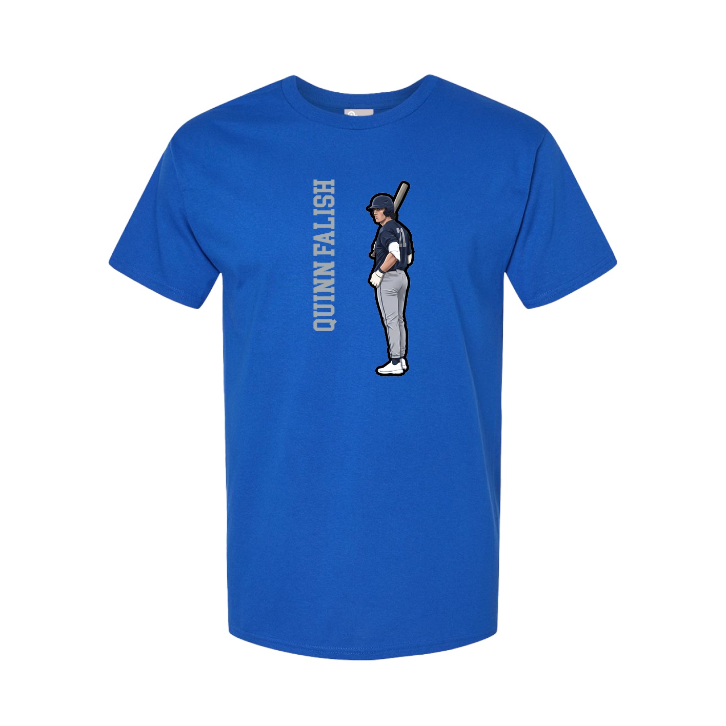Youth Tee — Name Vertical in Royal