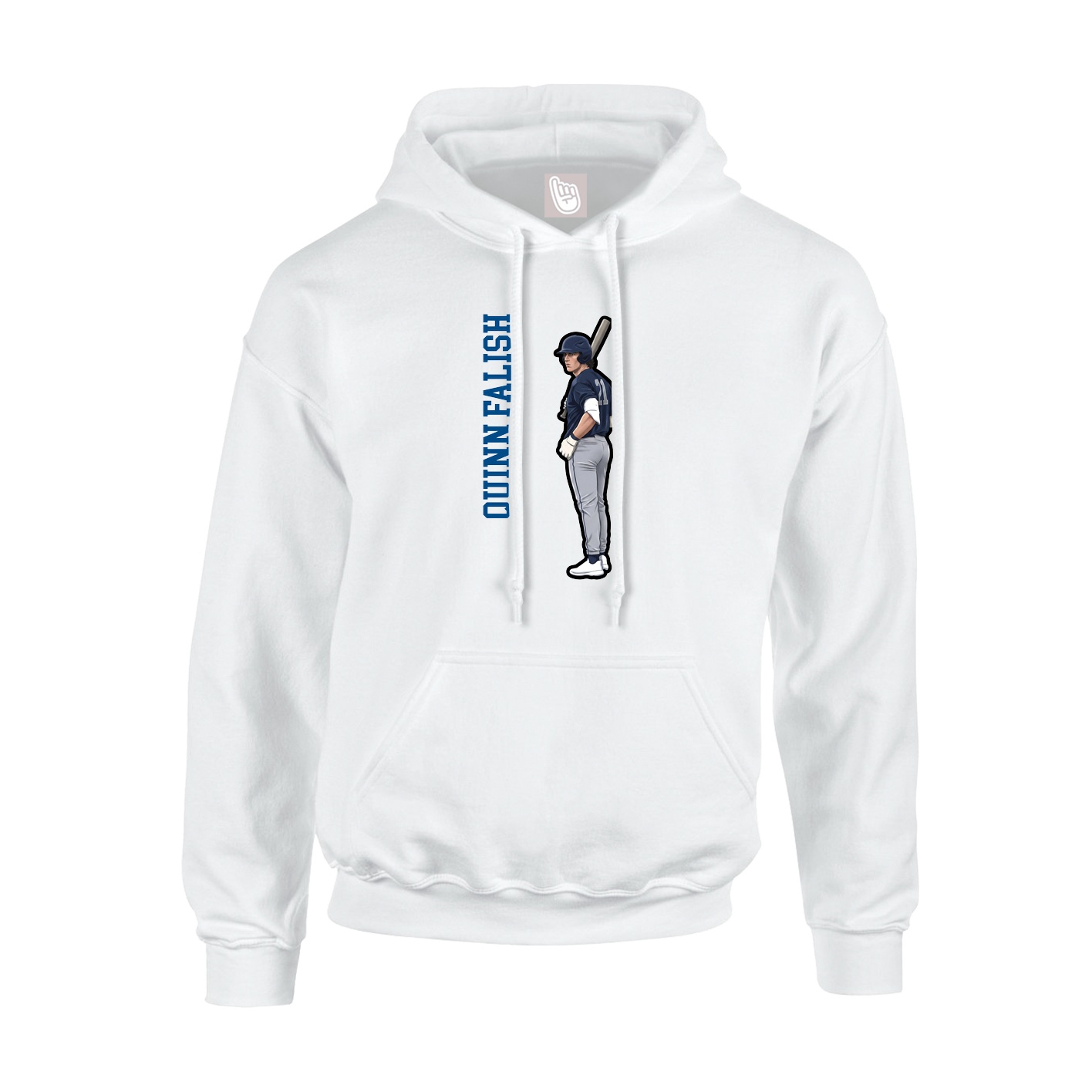 Hoodie — Name Vertical in White