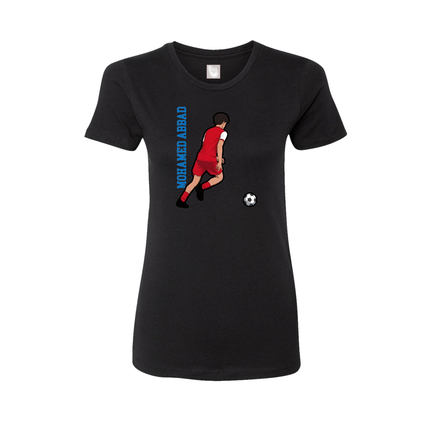 Fitted Women's Tee — Name Vertical in Black