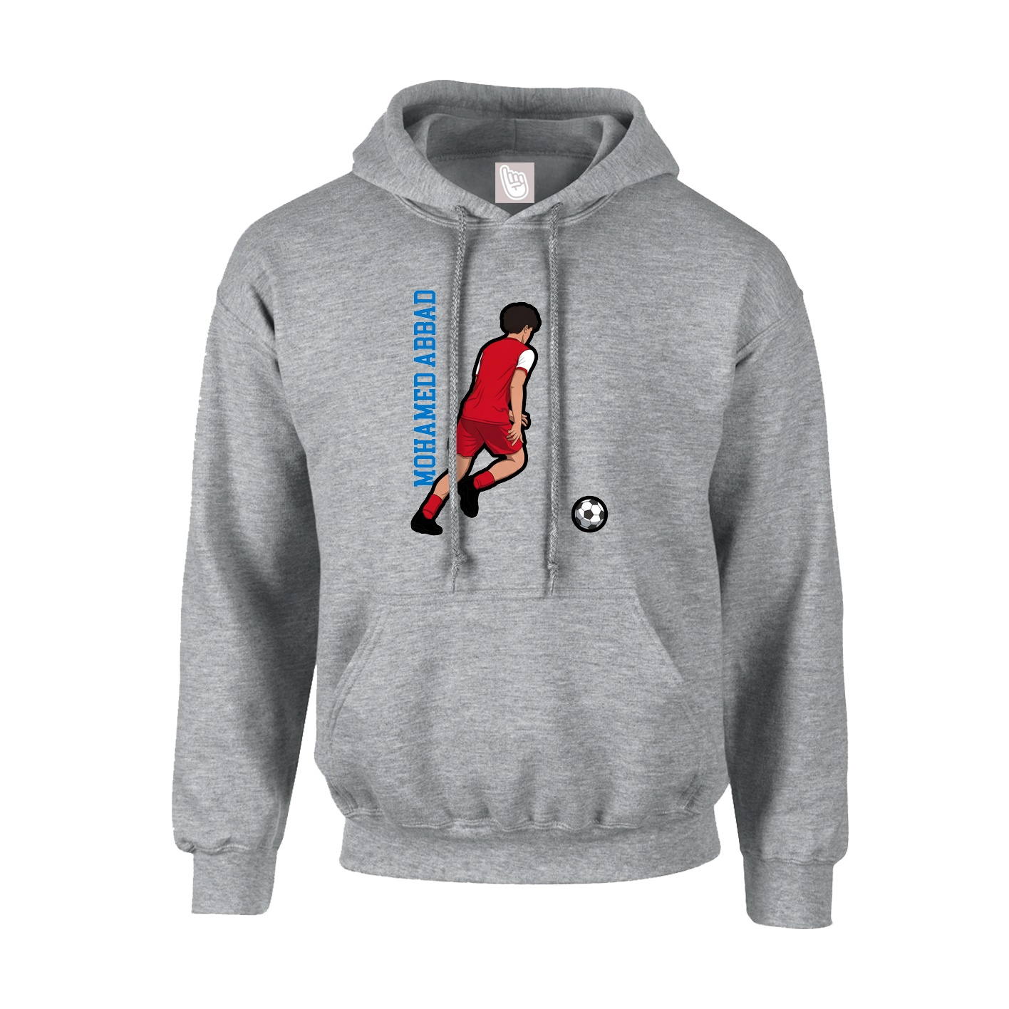 Hoodie — Name Vertical in Grey