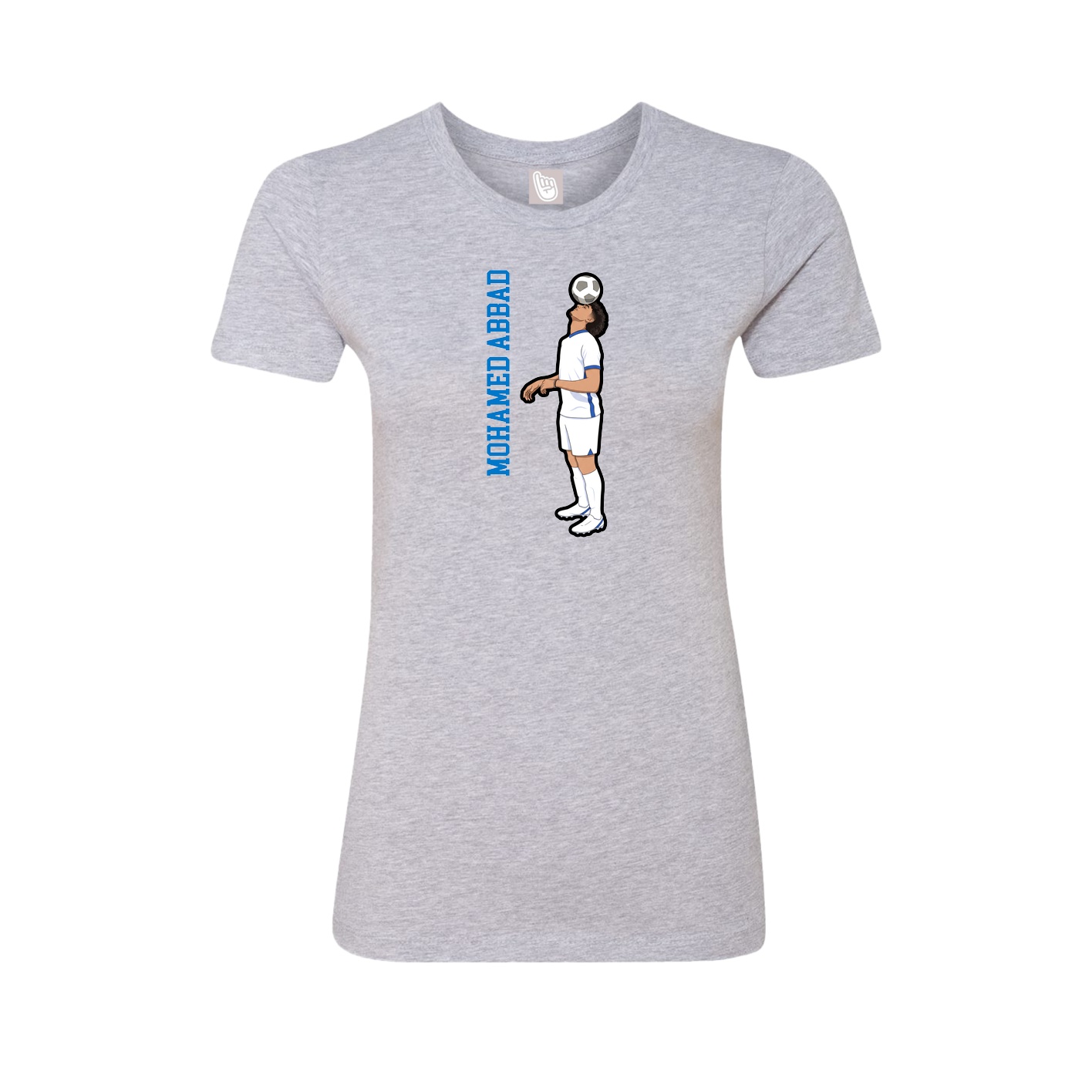 Fitted Women's Tee — Name Vertical in Grey