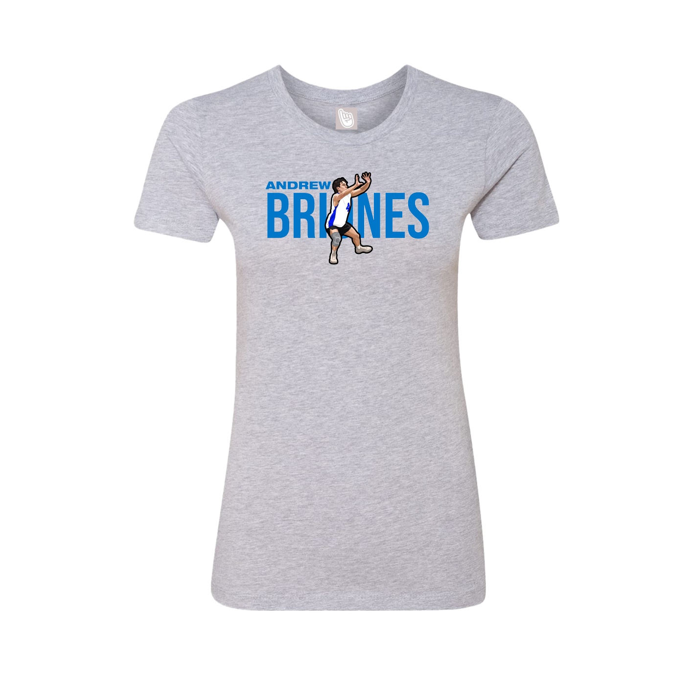 Fitted Women's Tee — Player Name in Grey