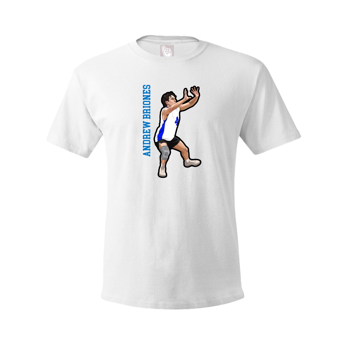 Youth Tee — Name Vertical in White