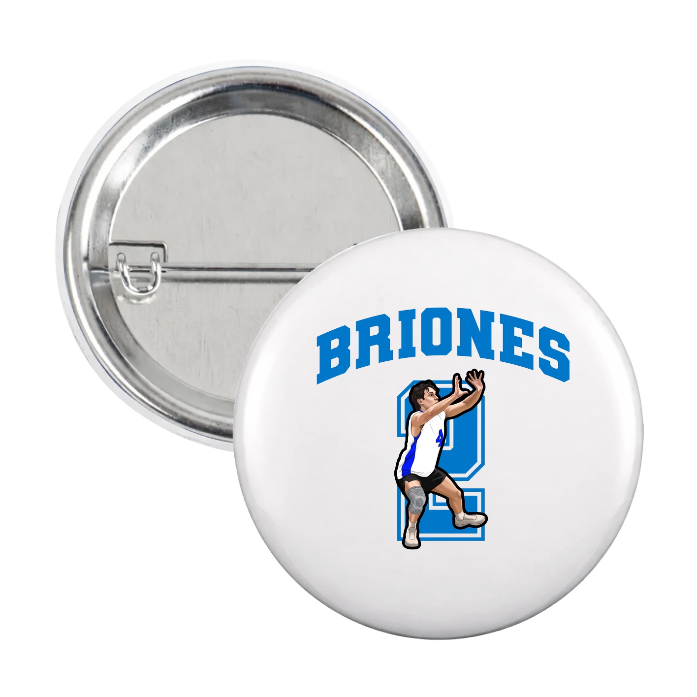 Game Day Button — Number in White