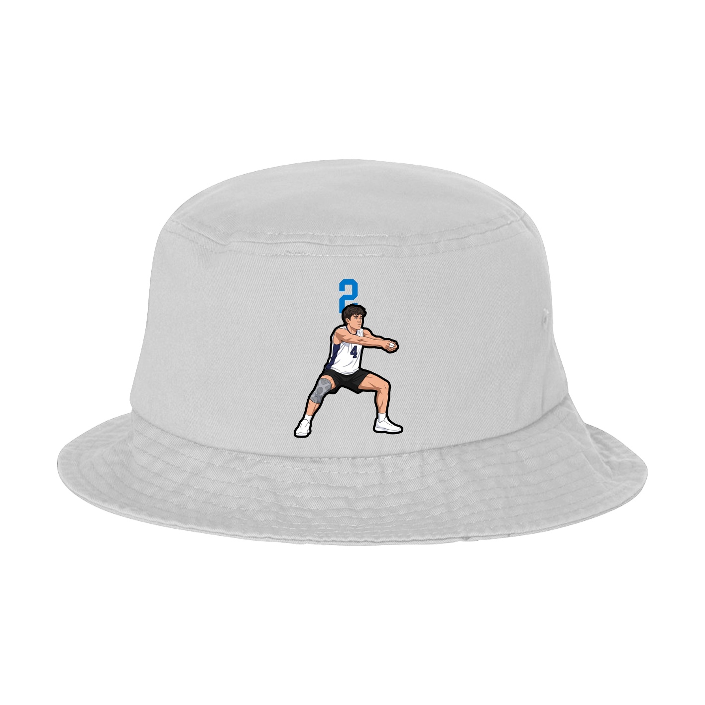 Bucket Cap — Number Top in White