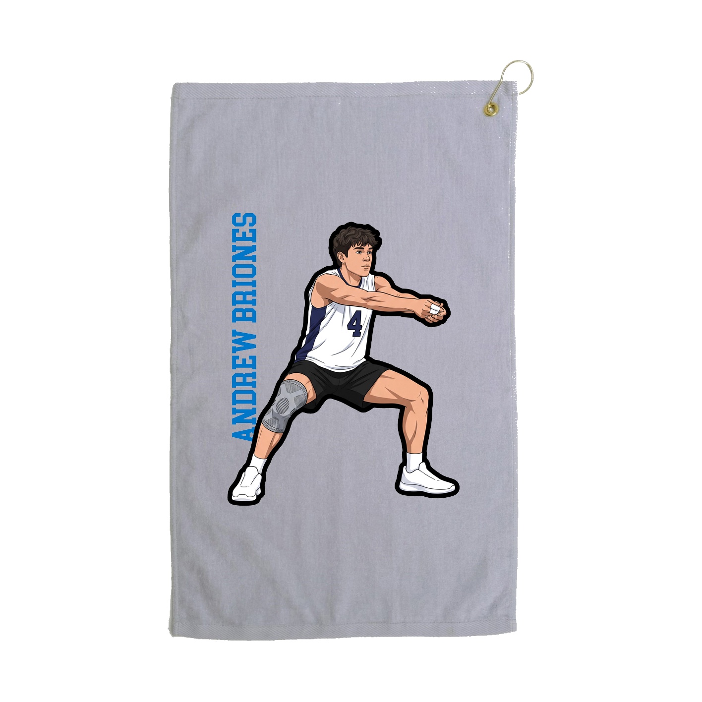 Golf Towel — Name Vertical in Grey