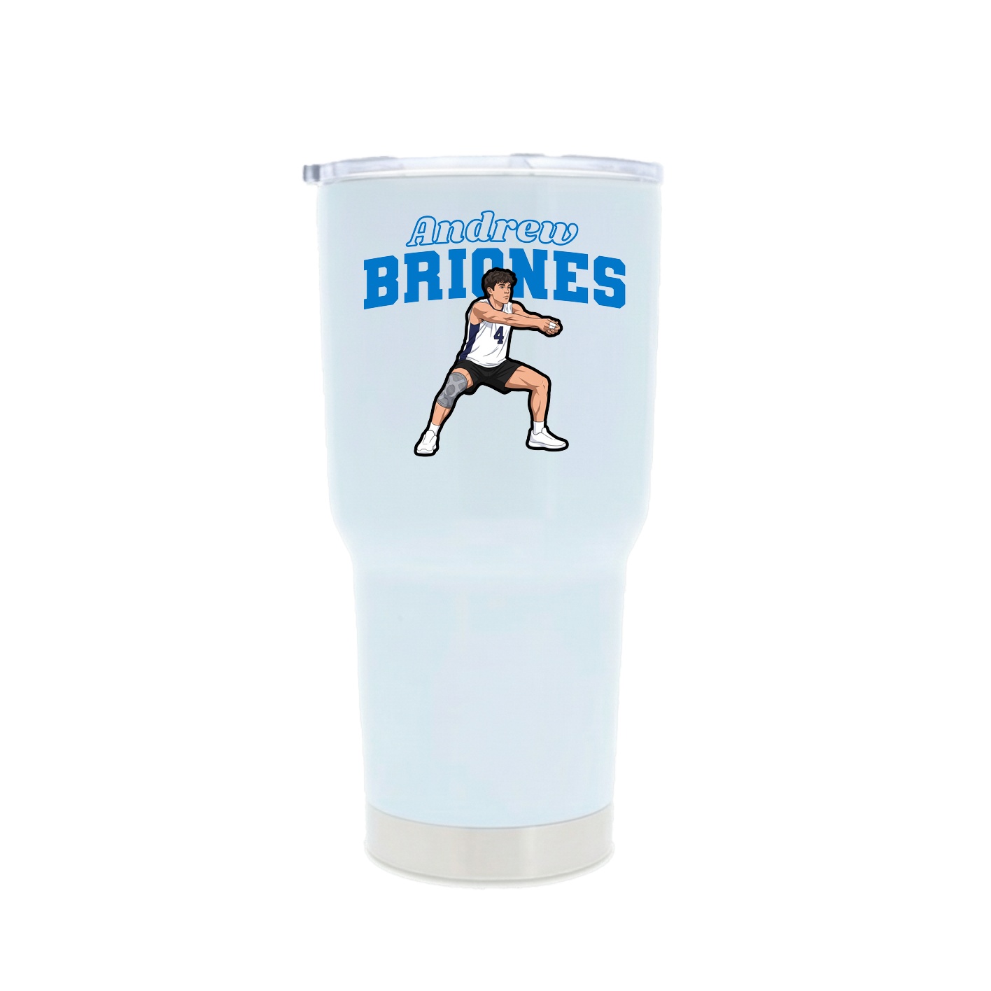 30oz Stainless Steel Tumbler — Name Arch in White