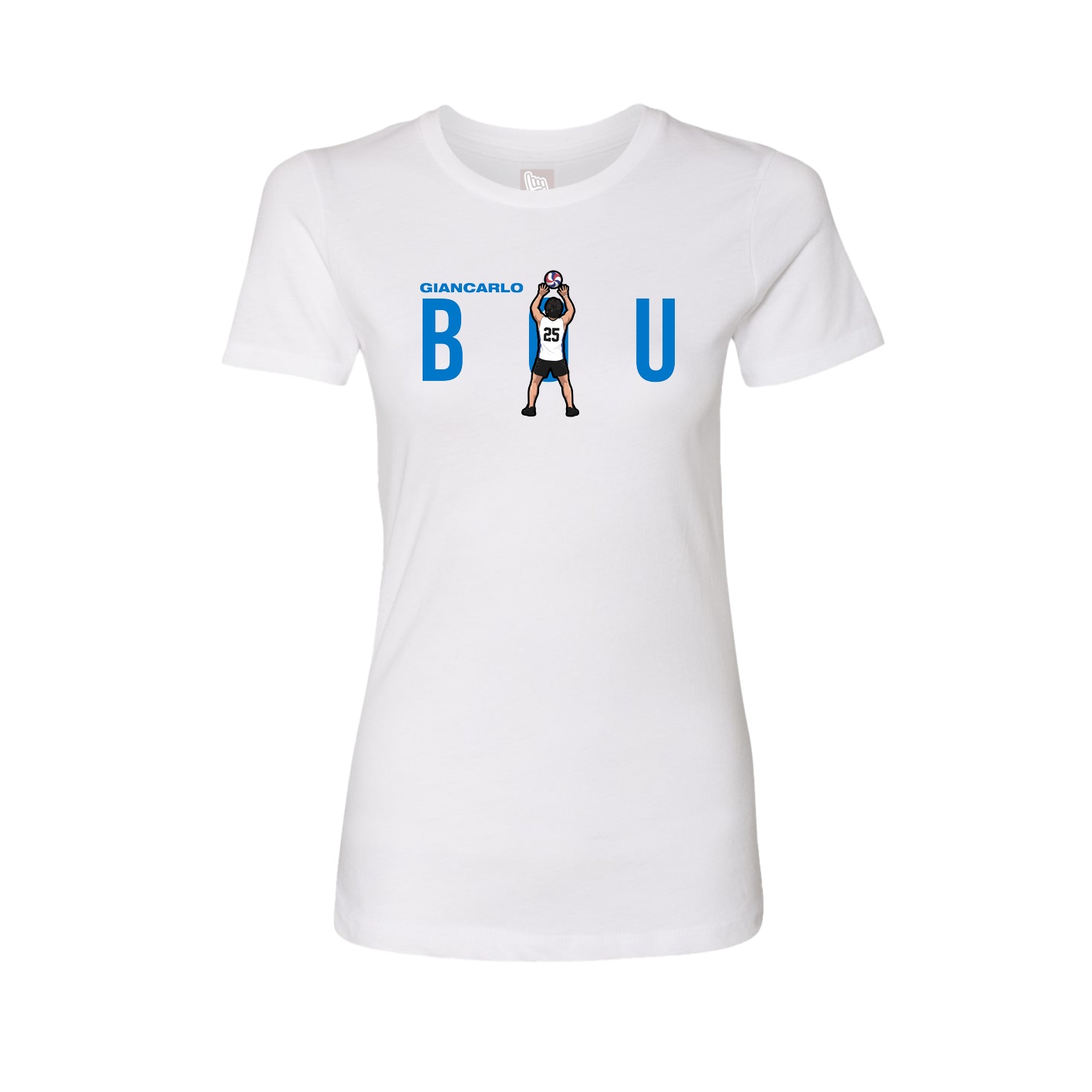 Fitted Women's Tee — Player Name in White