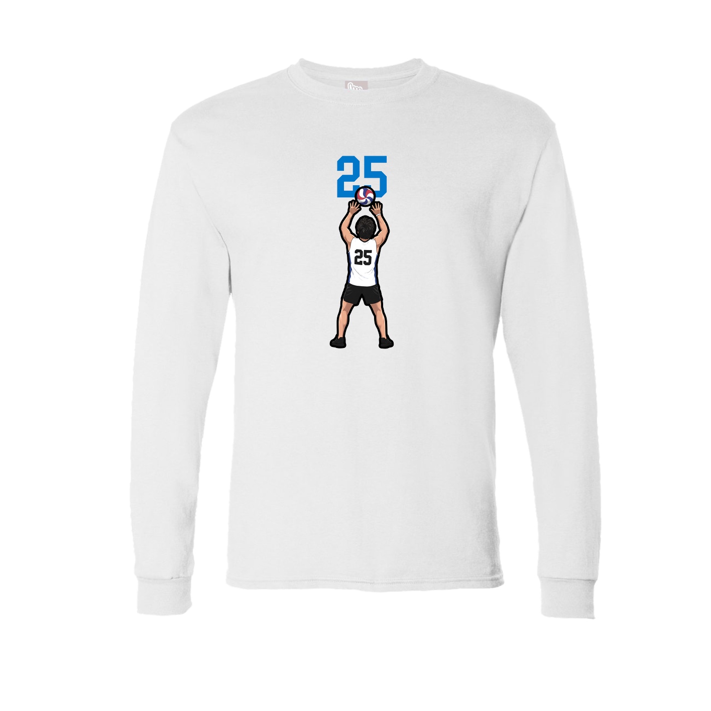 Long Sleeve Tee — Number Top in White