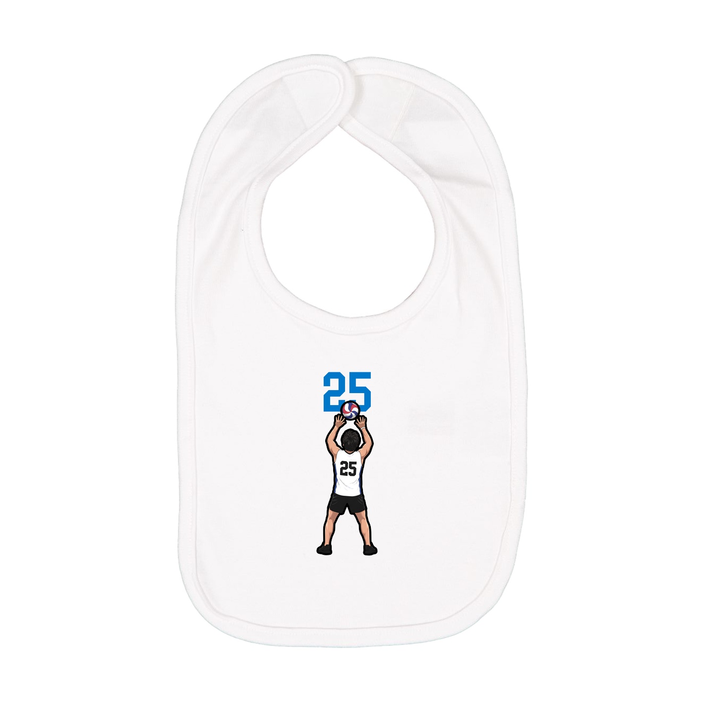 Infant Bib — Number Top in White