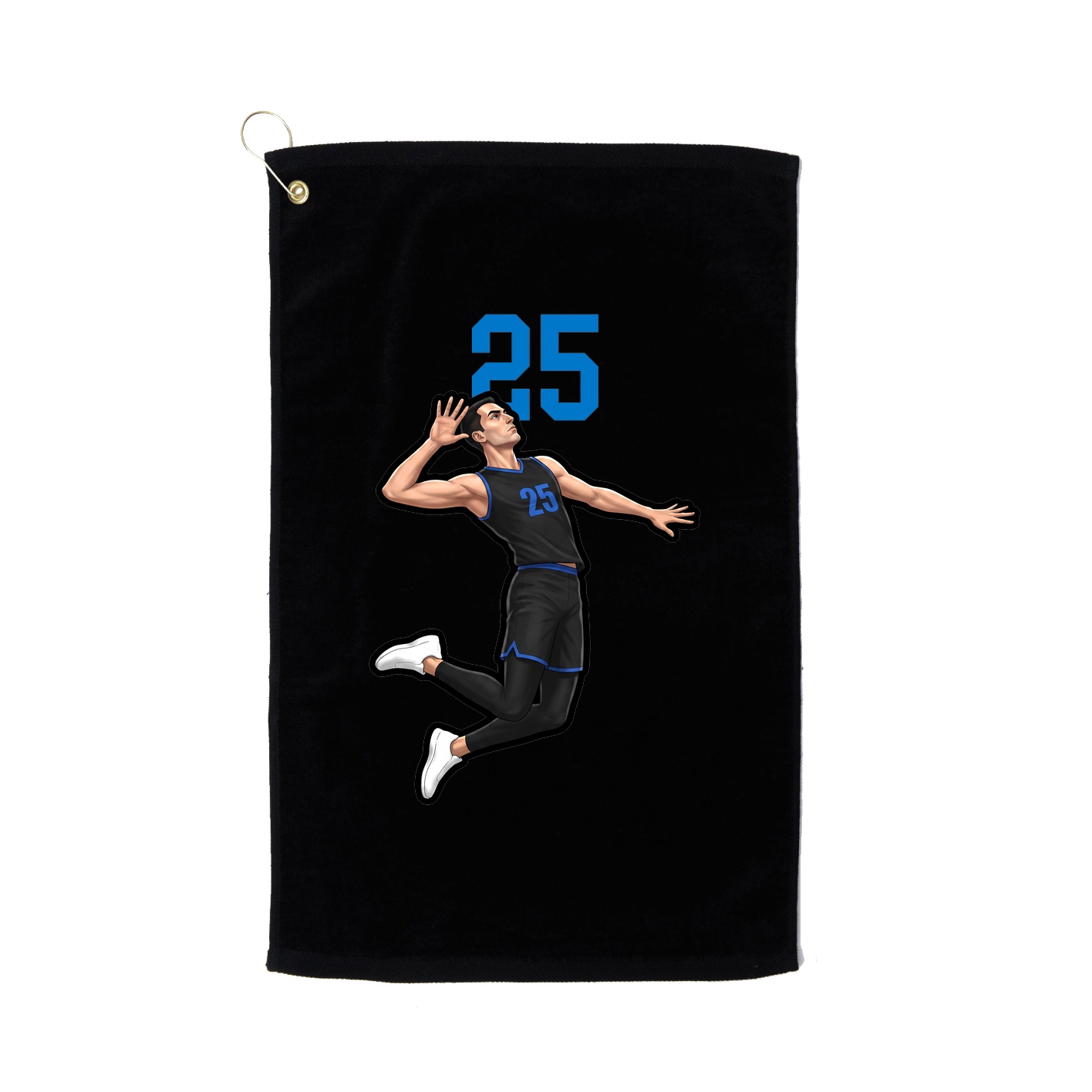 Golf Towel — Number Top in Black