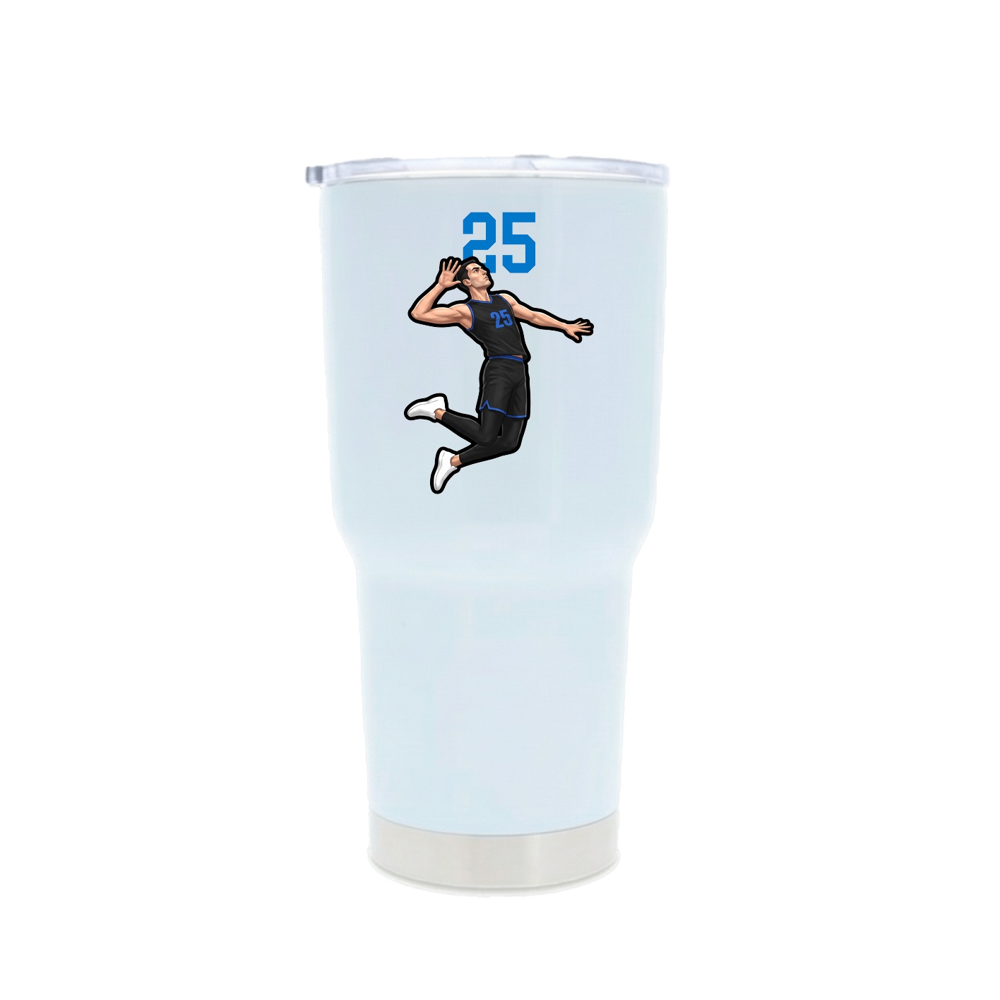 30oz Stainless Steel Tumbler — Number Top in White
