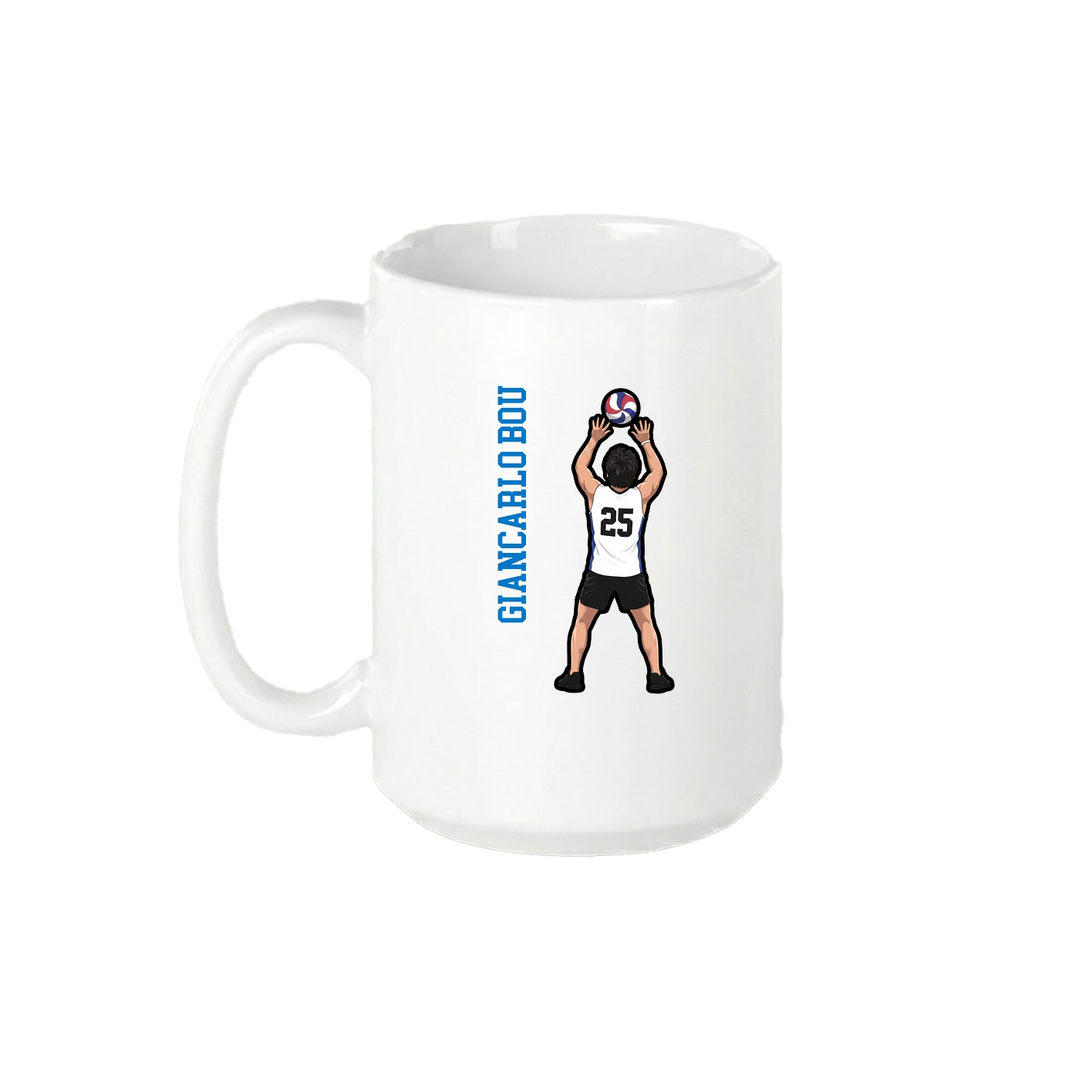 15oz Coffee Mug — Name Vertical in White