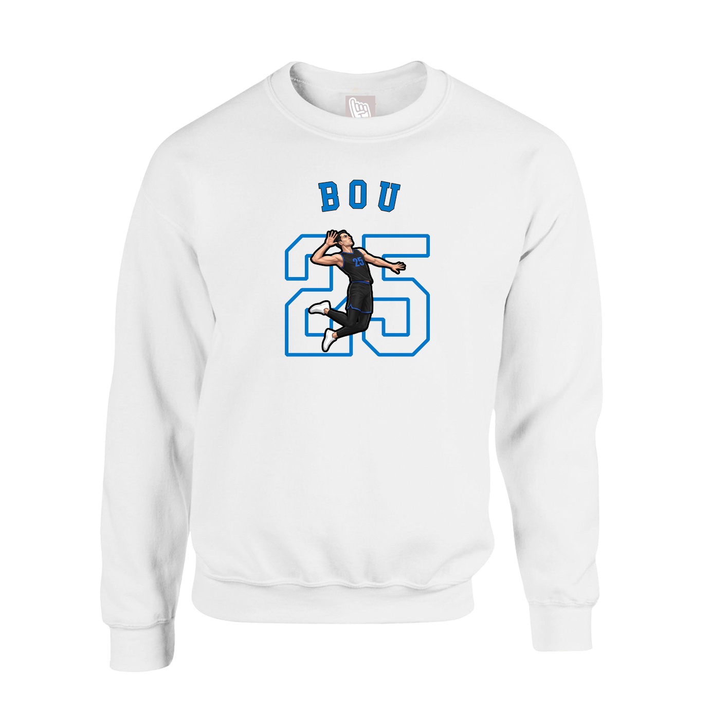 Fleece Crew — Shirsey Arch in White
