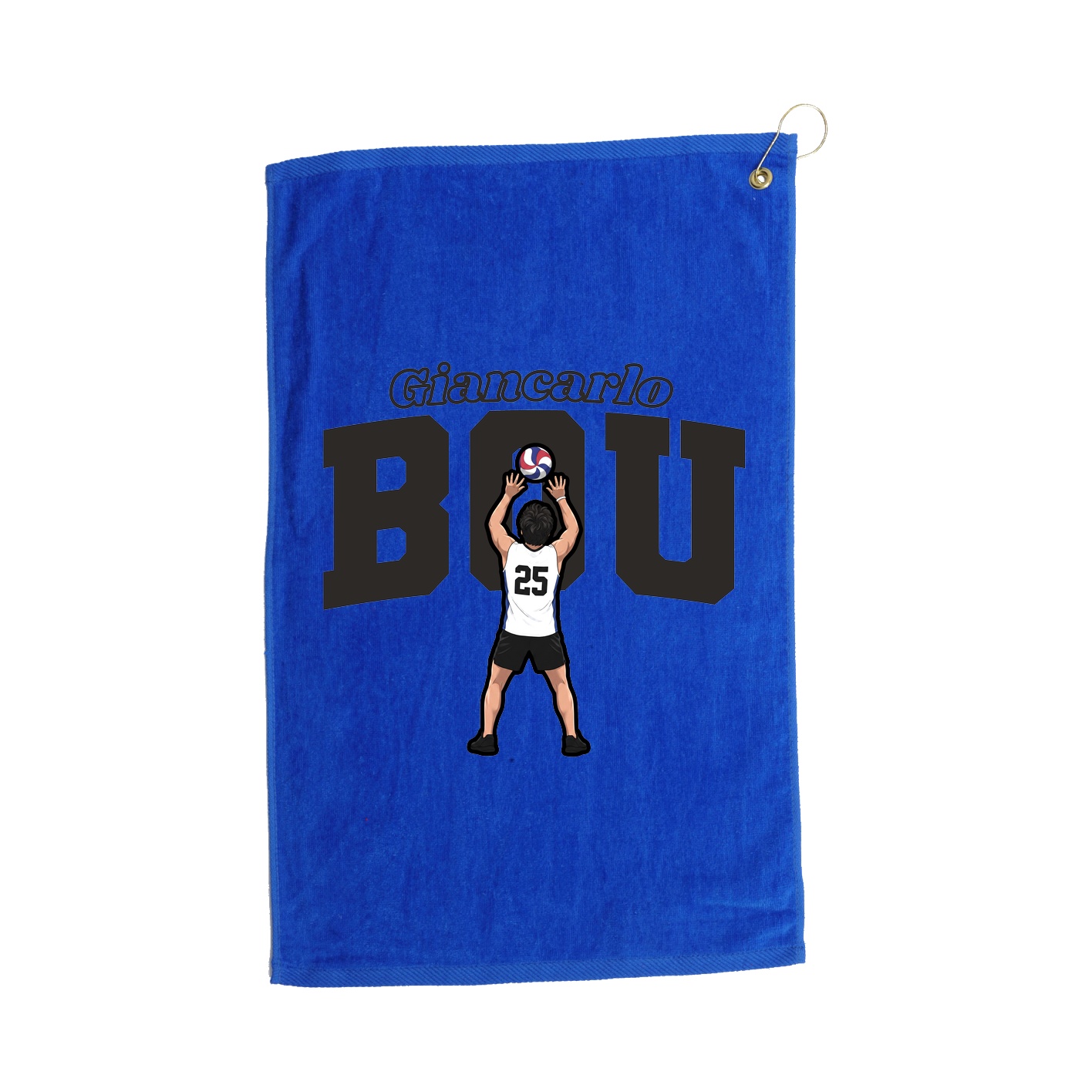 Golf Towel — Name Arch in Royal