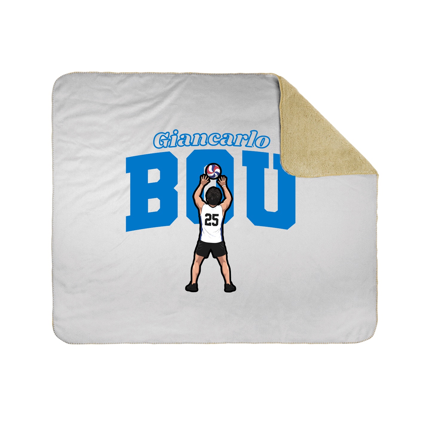 Throw Blanket — Name Arch in White