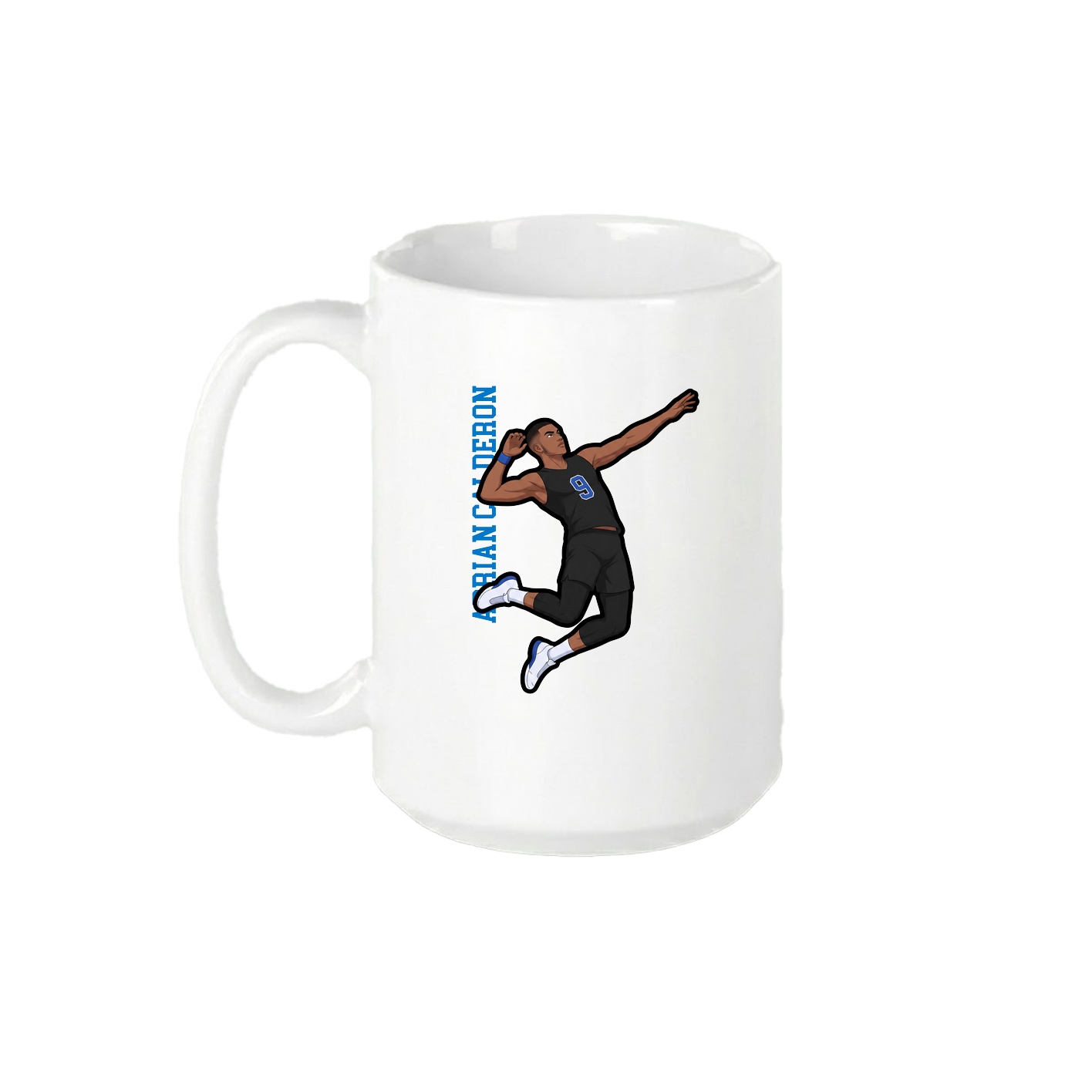 15oz Coffee Mug — Name Vertical in White