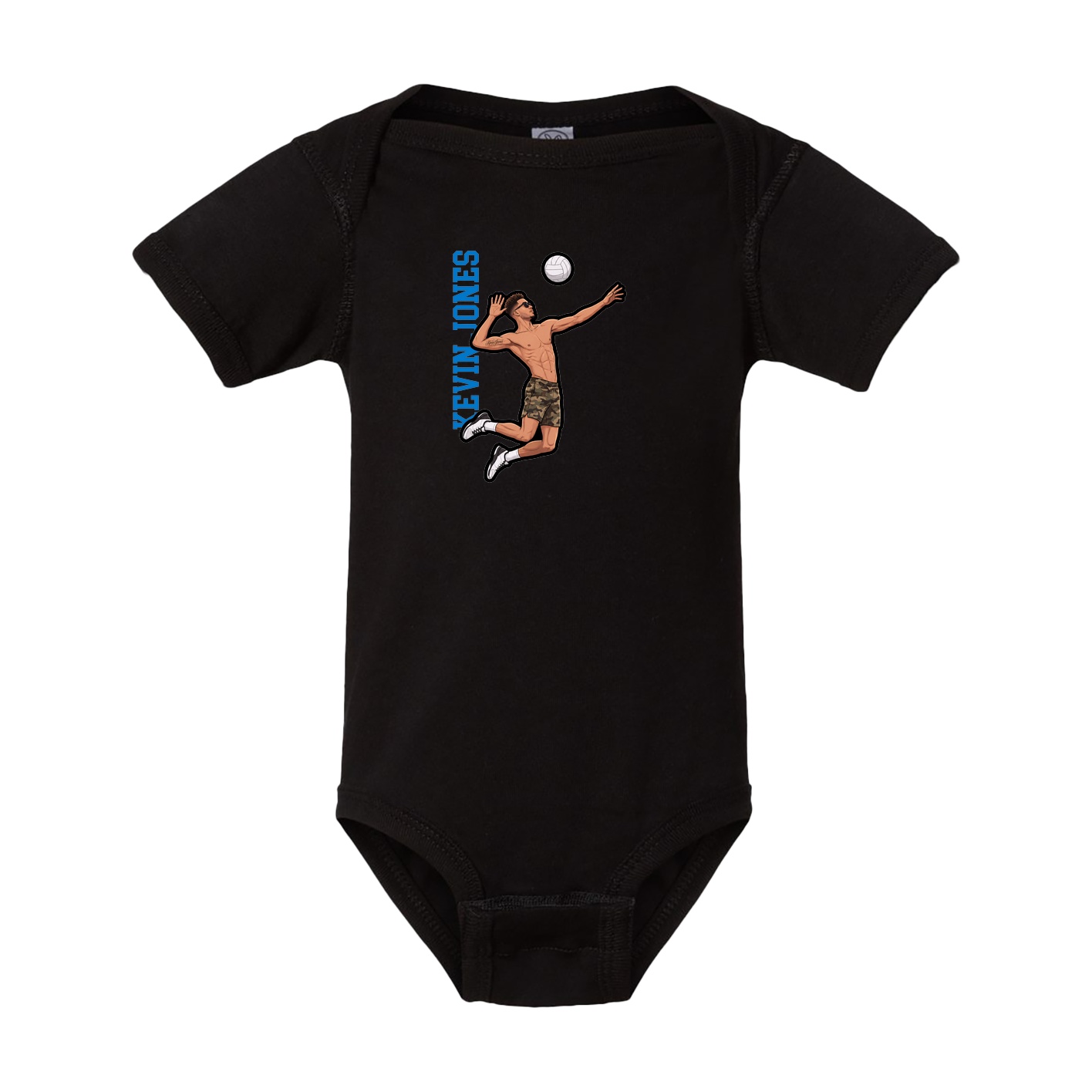 Baby Onesie — Name Vertical in Black