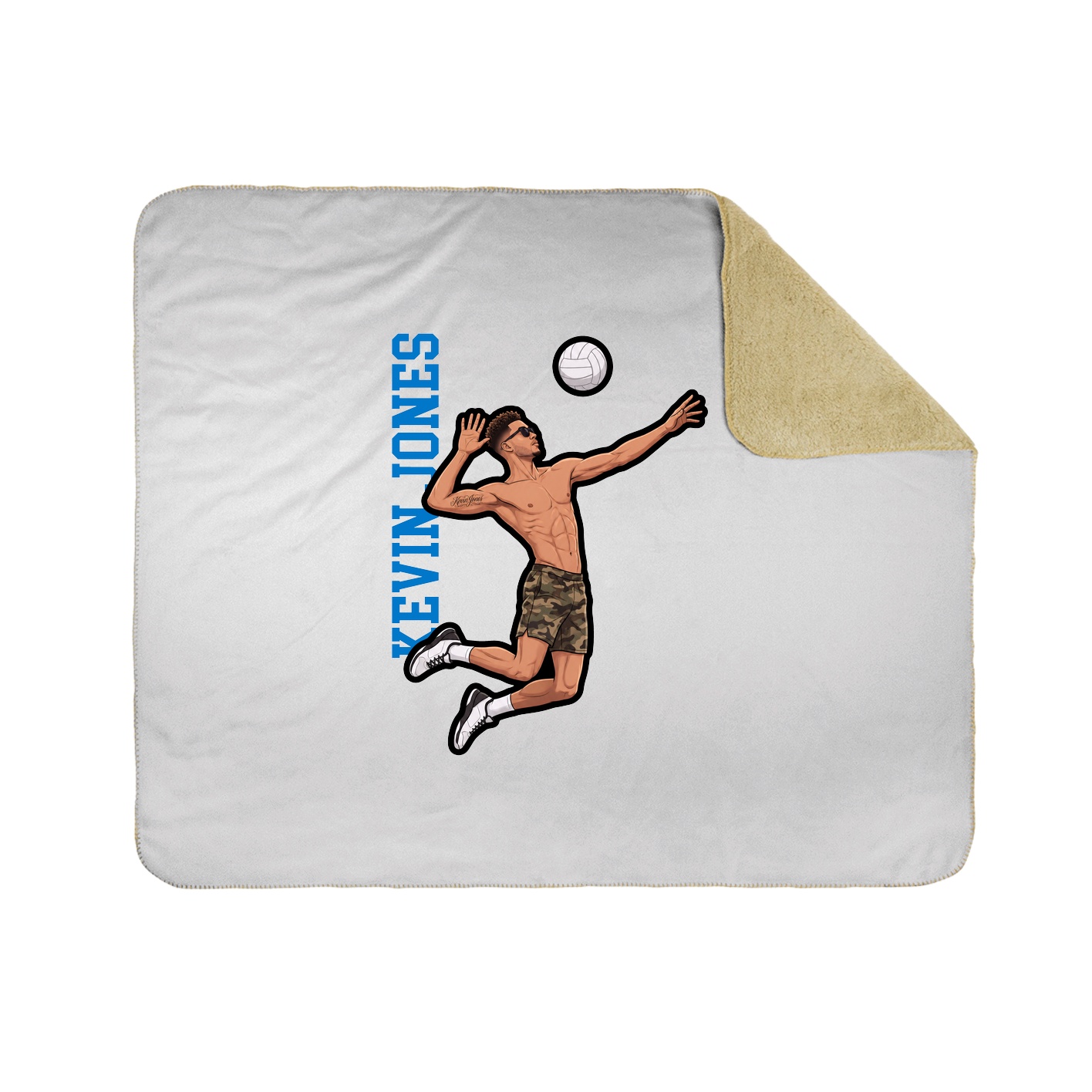 Throw Blanket — Name Vertical in White