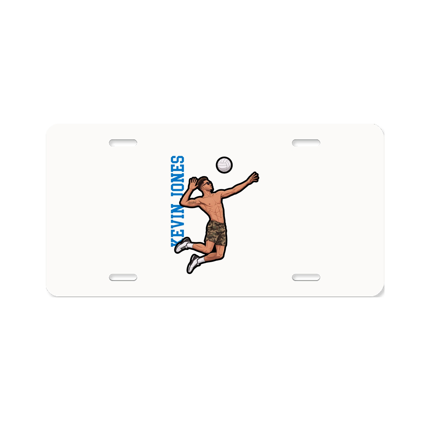 License Plate — Name Vertical in Classic