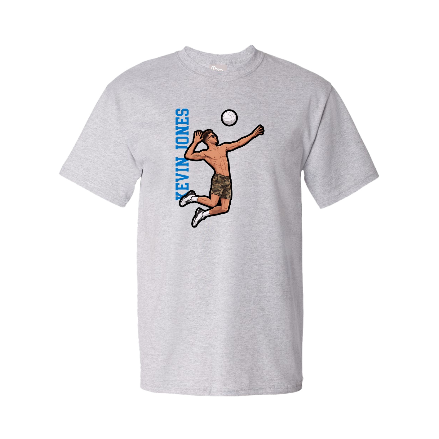 Tee — Name Vertical in Grey