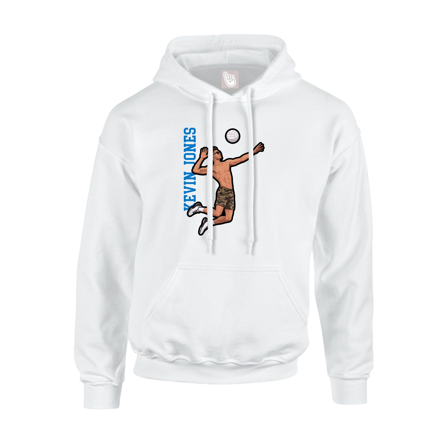 Hoodie — Name Vertical in White