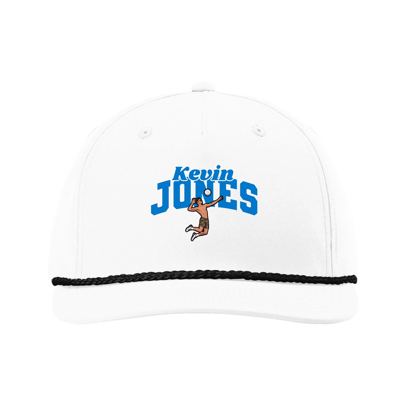 Five-Panel Classic Rope Cap — Signature Arch in White
