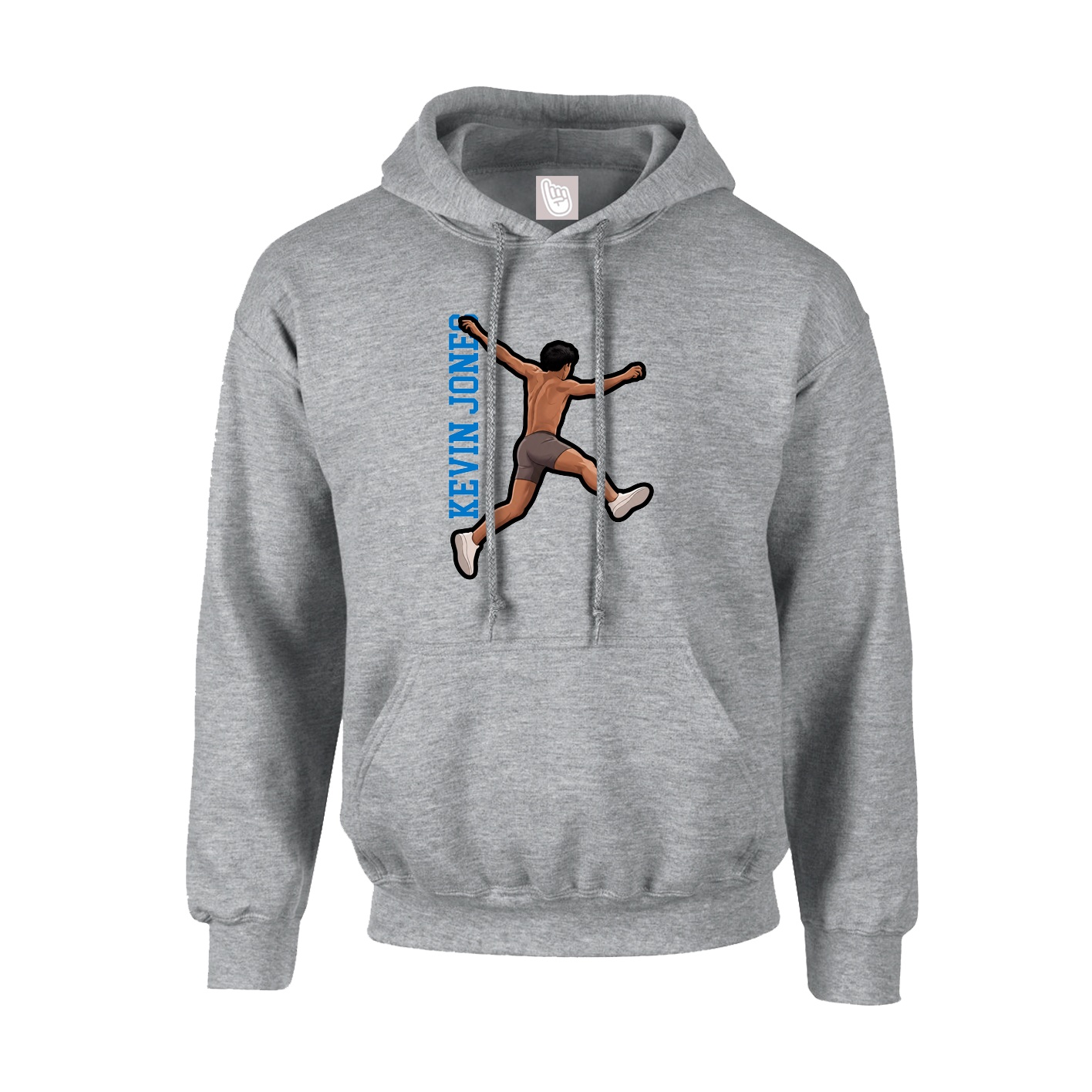 Youth Hoodie — Name Vertical in Grey