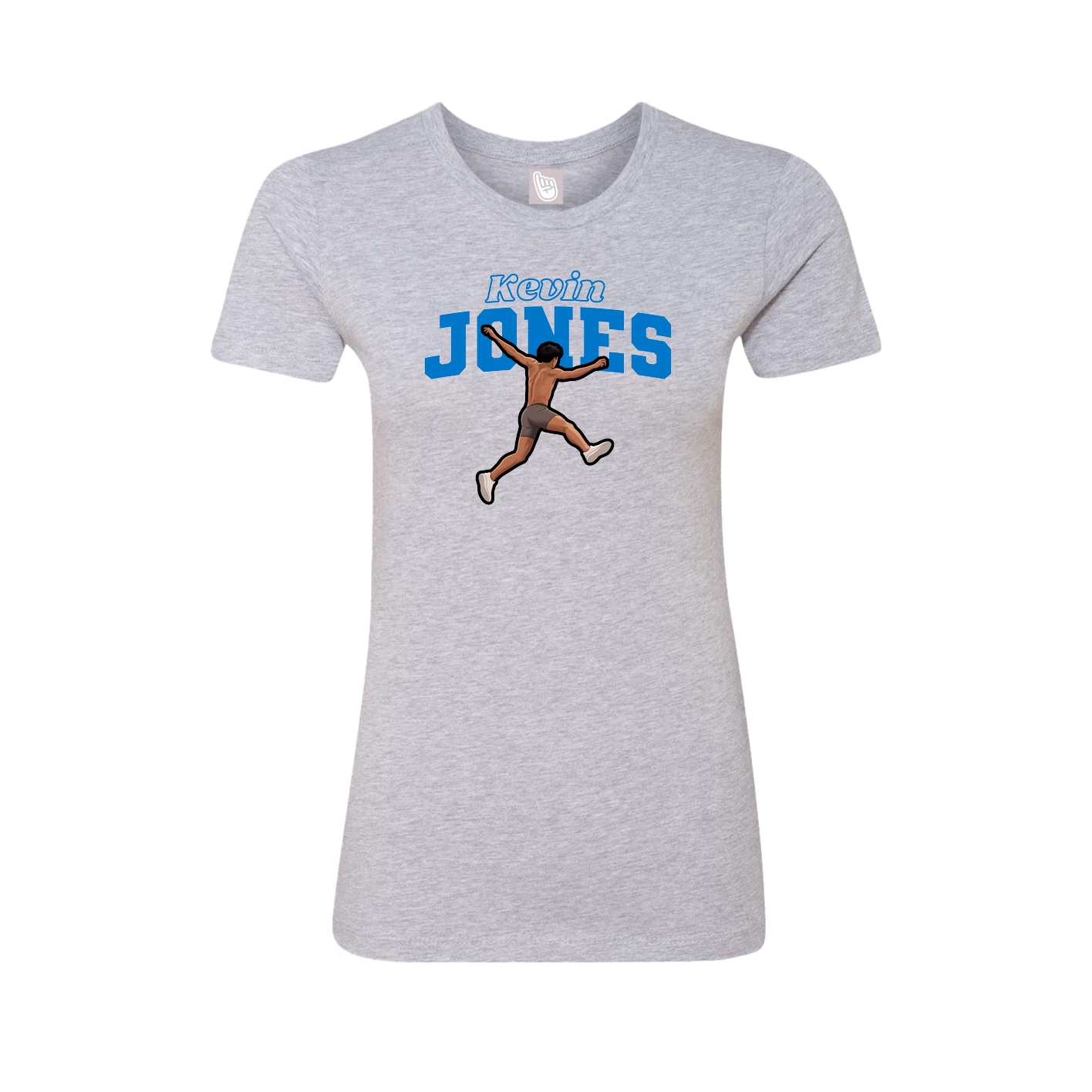 Fitted Women's Tee — Name Arch in Grey