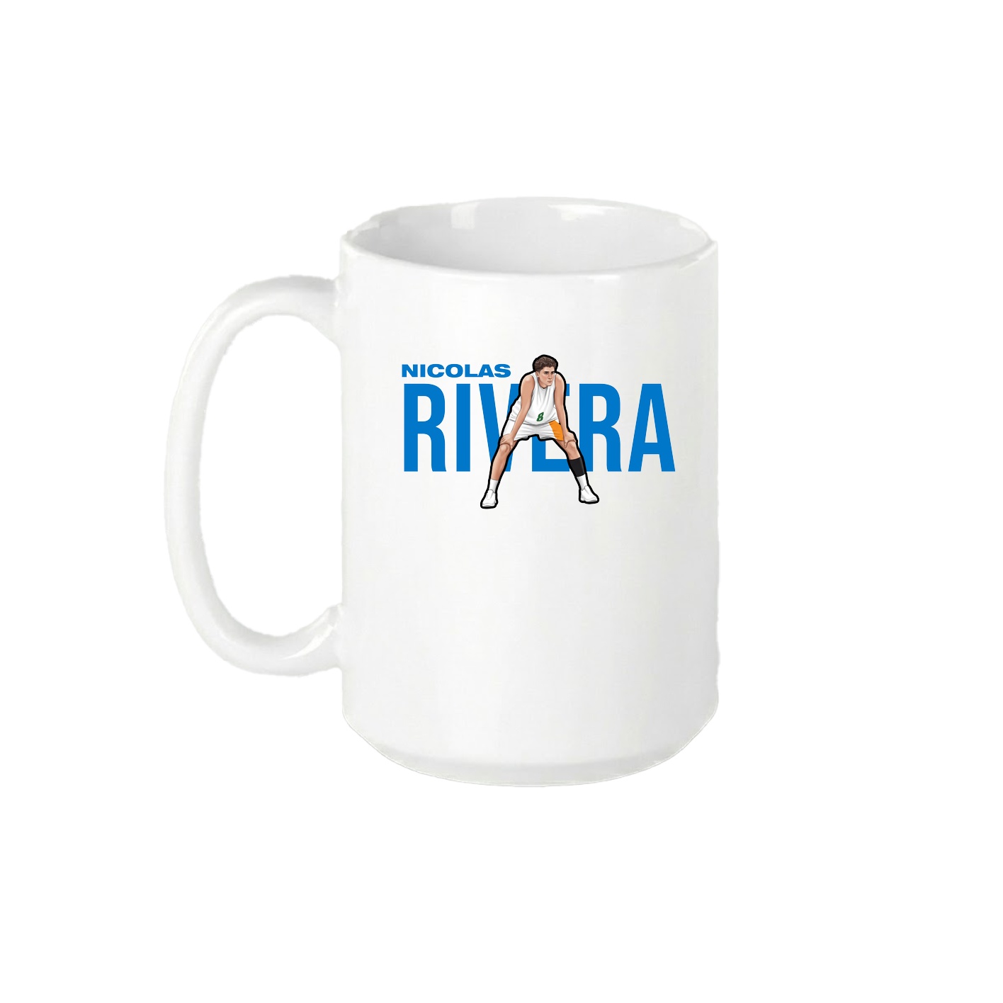 15oz Coffee Mug — Player Name in White