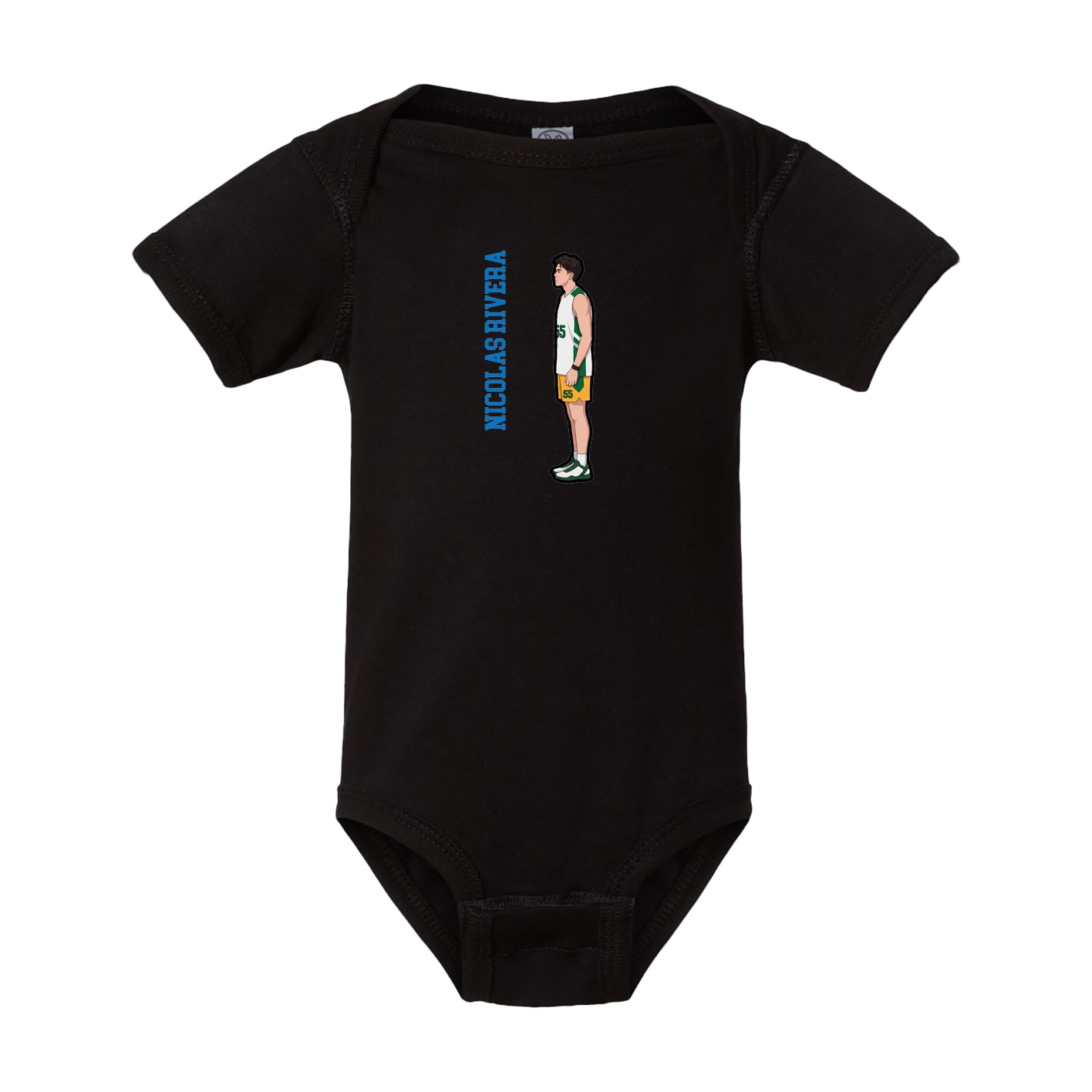 Baby Onesie — Name Vertical in Black